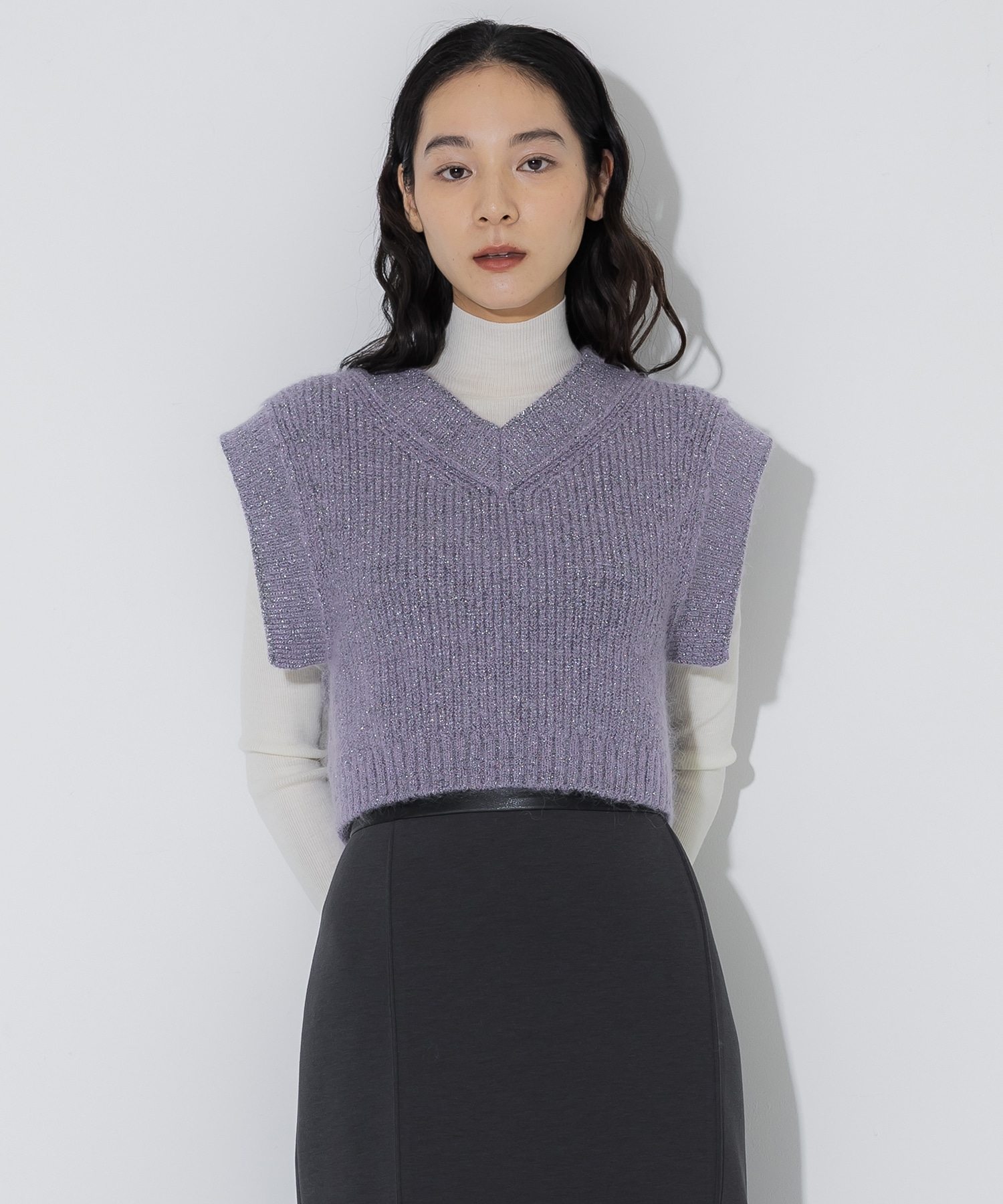 Mohair Lame Knit Vest