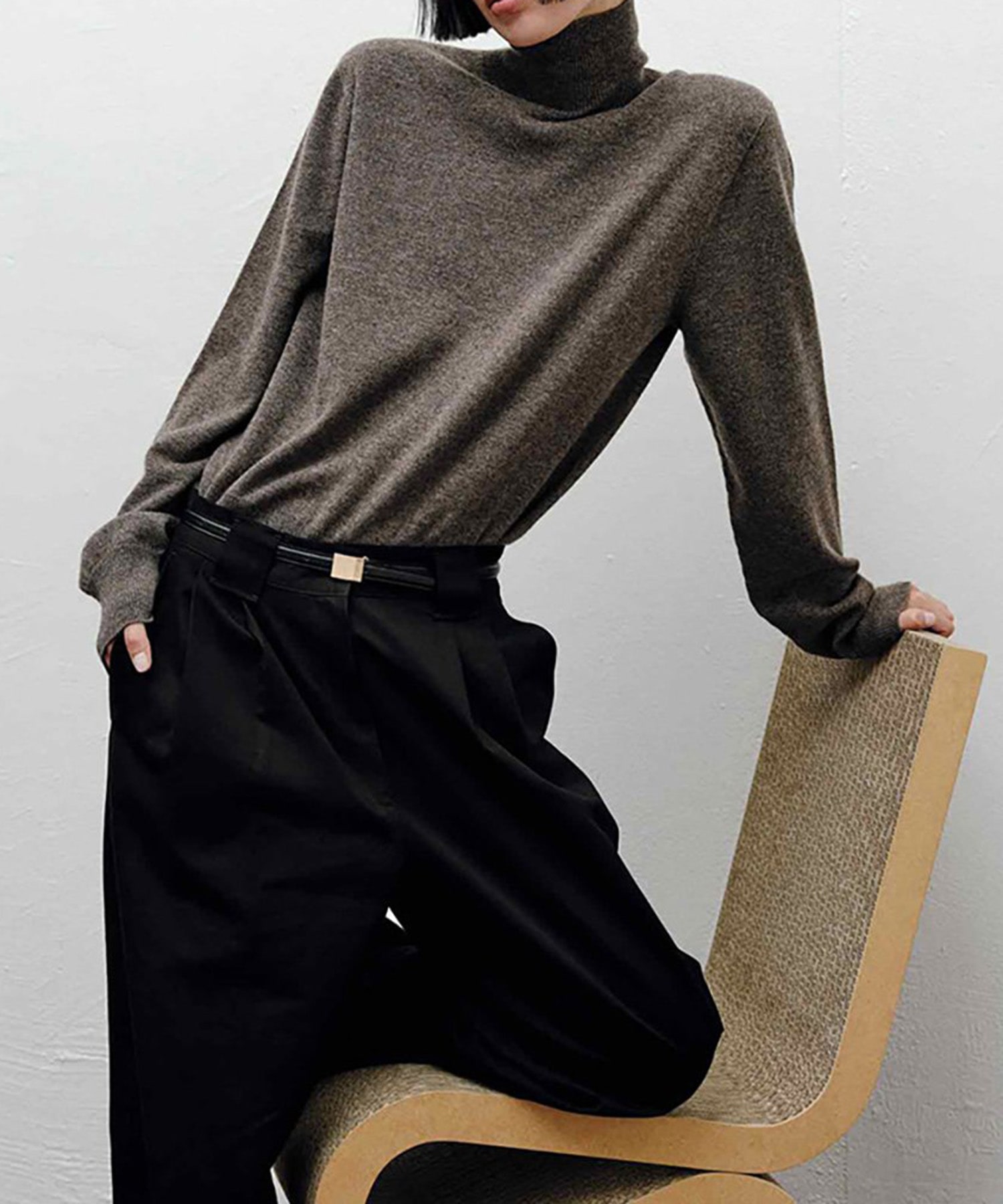 Wool Cashmere Turtle Knit