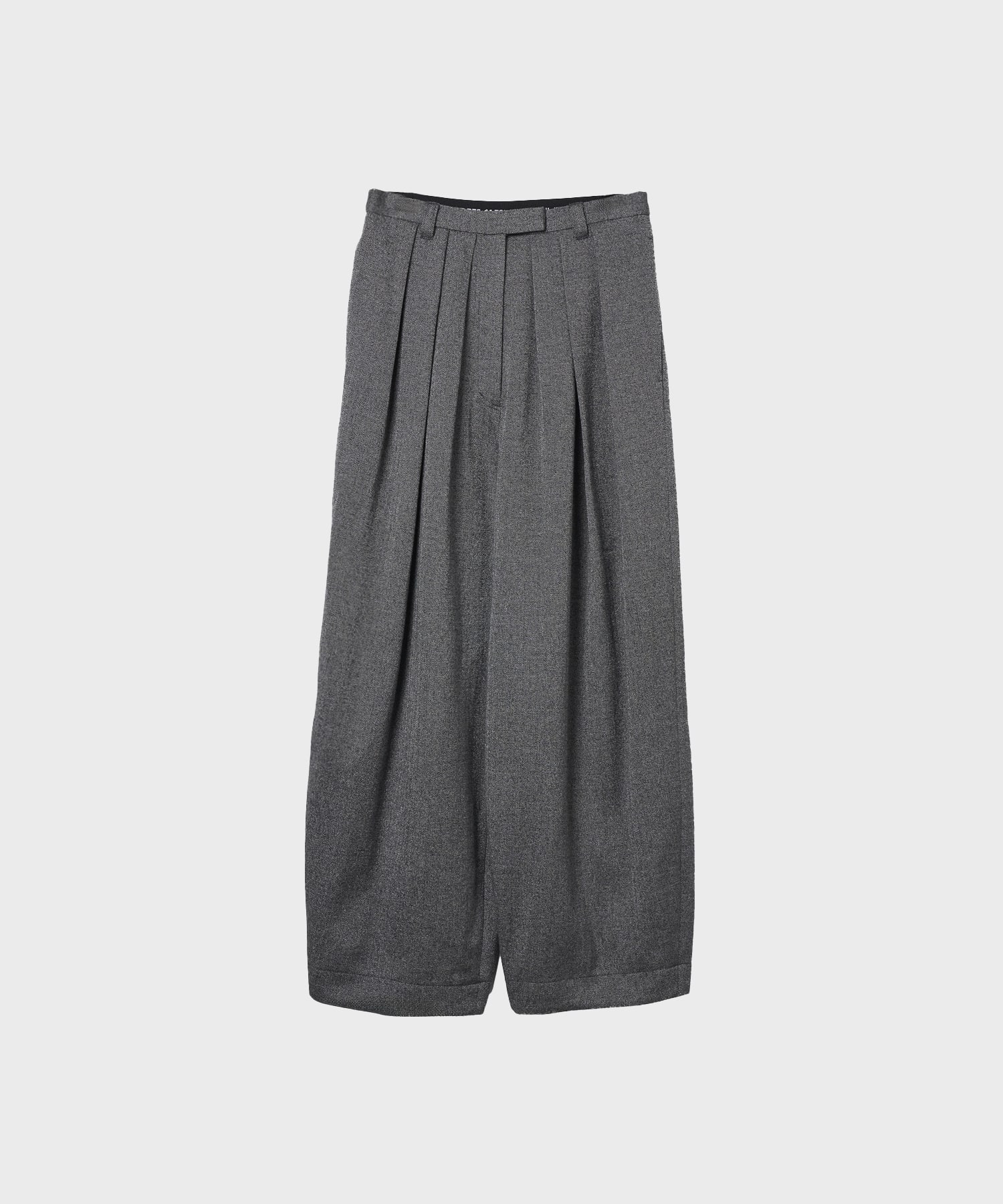 WOOL MIX HERRINGBONE COCOON PANTS