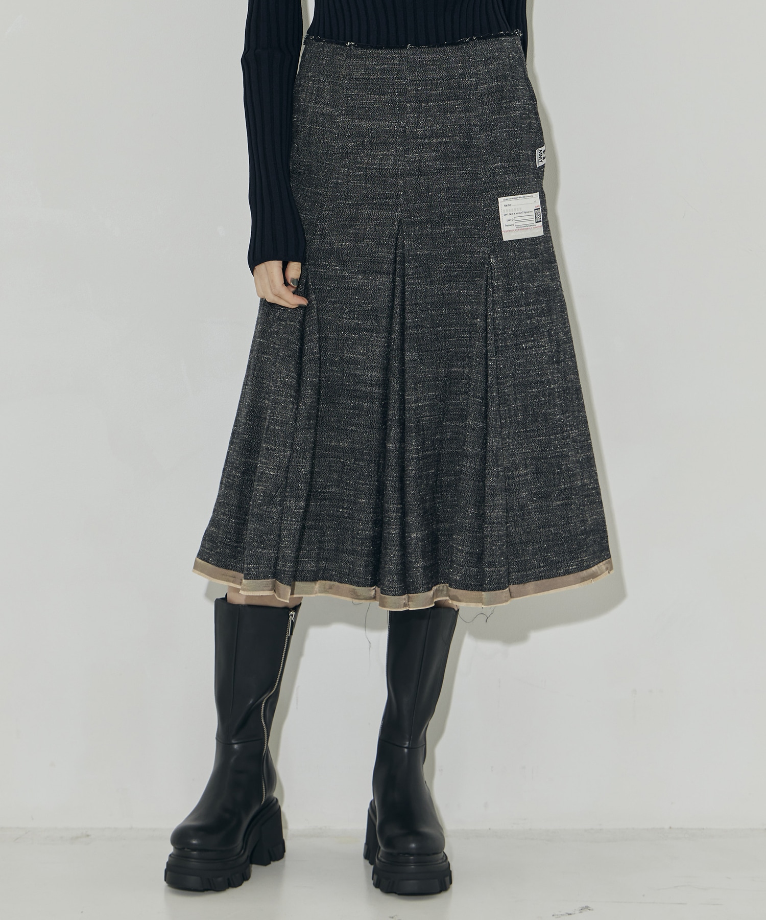 SLUB NEP TWEED SKIRT