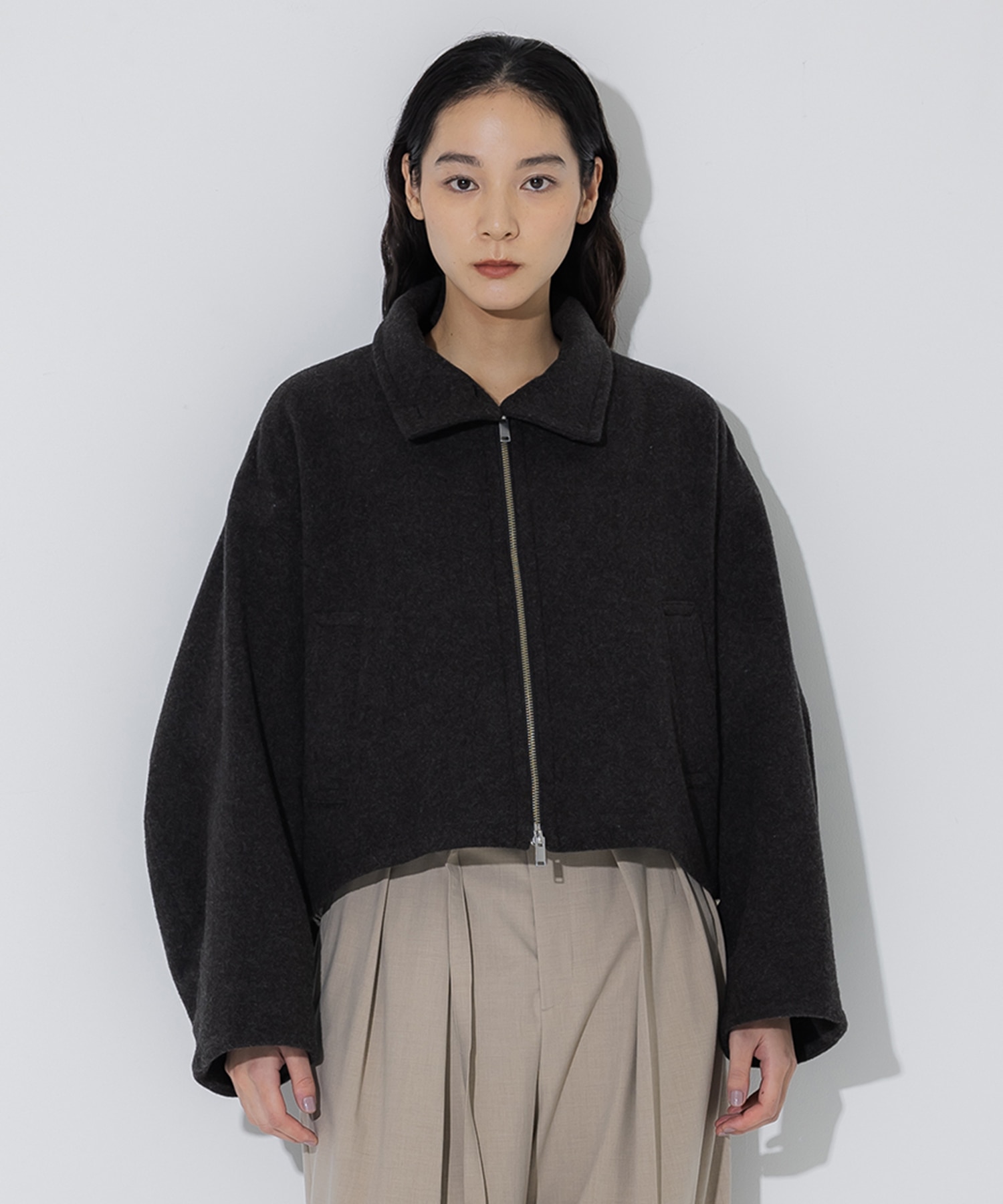 Stand Collar Wool Blouson