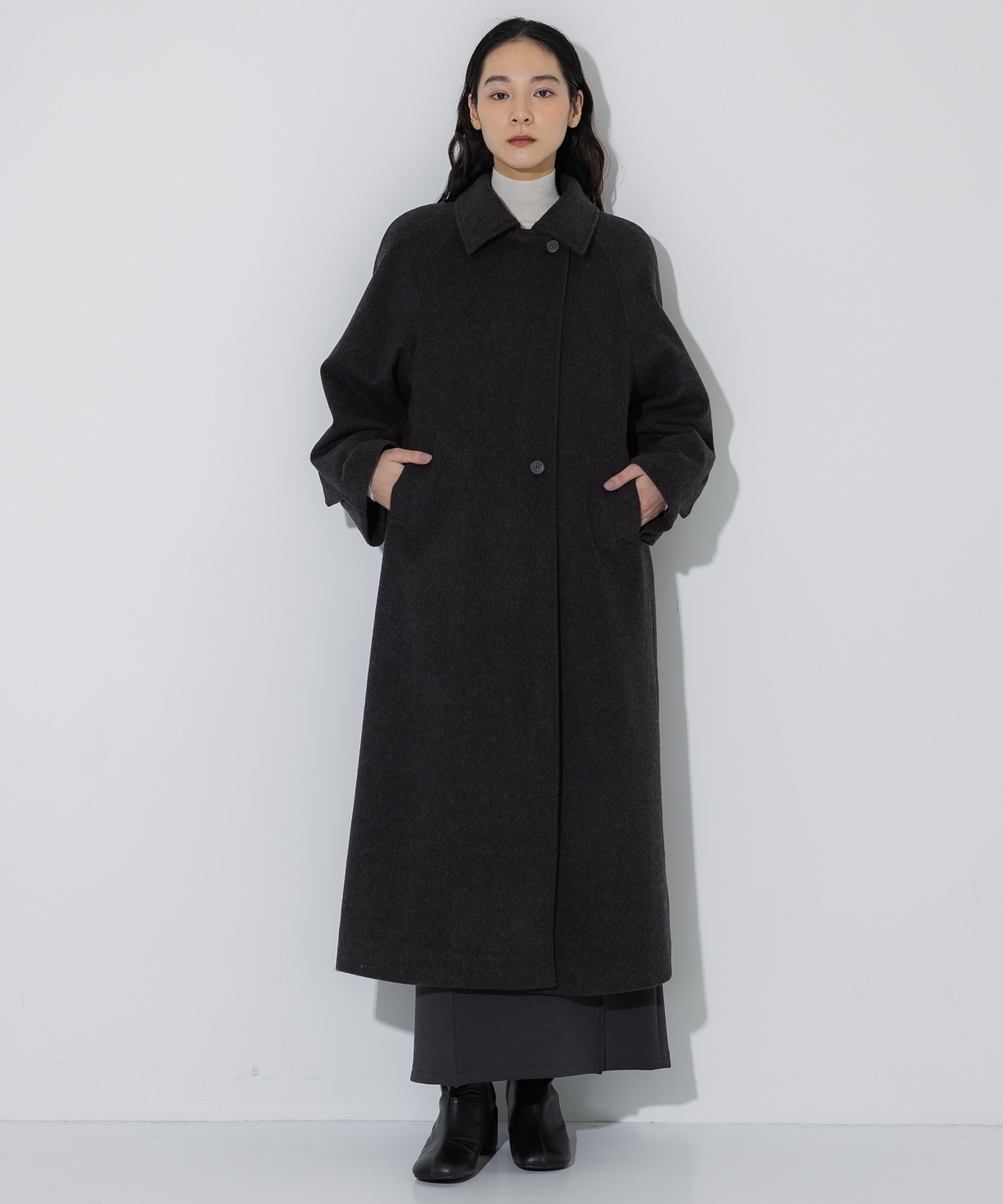 Stand Collar Wool Coat