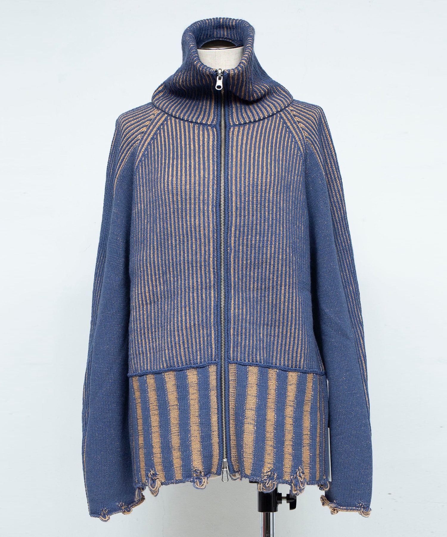 リバーシブルZip knit coat