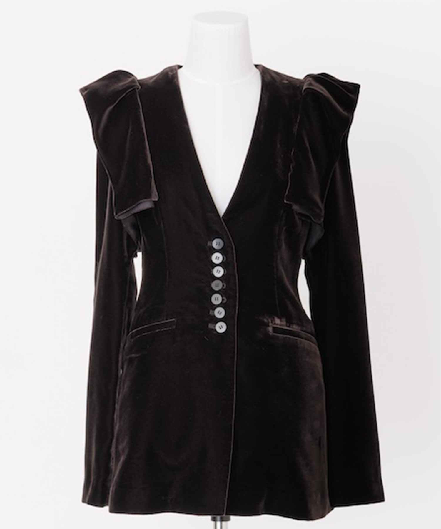 VELVET FRILL SHOULDER JACKET