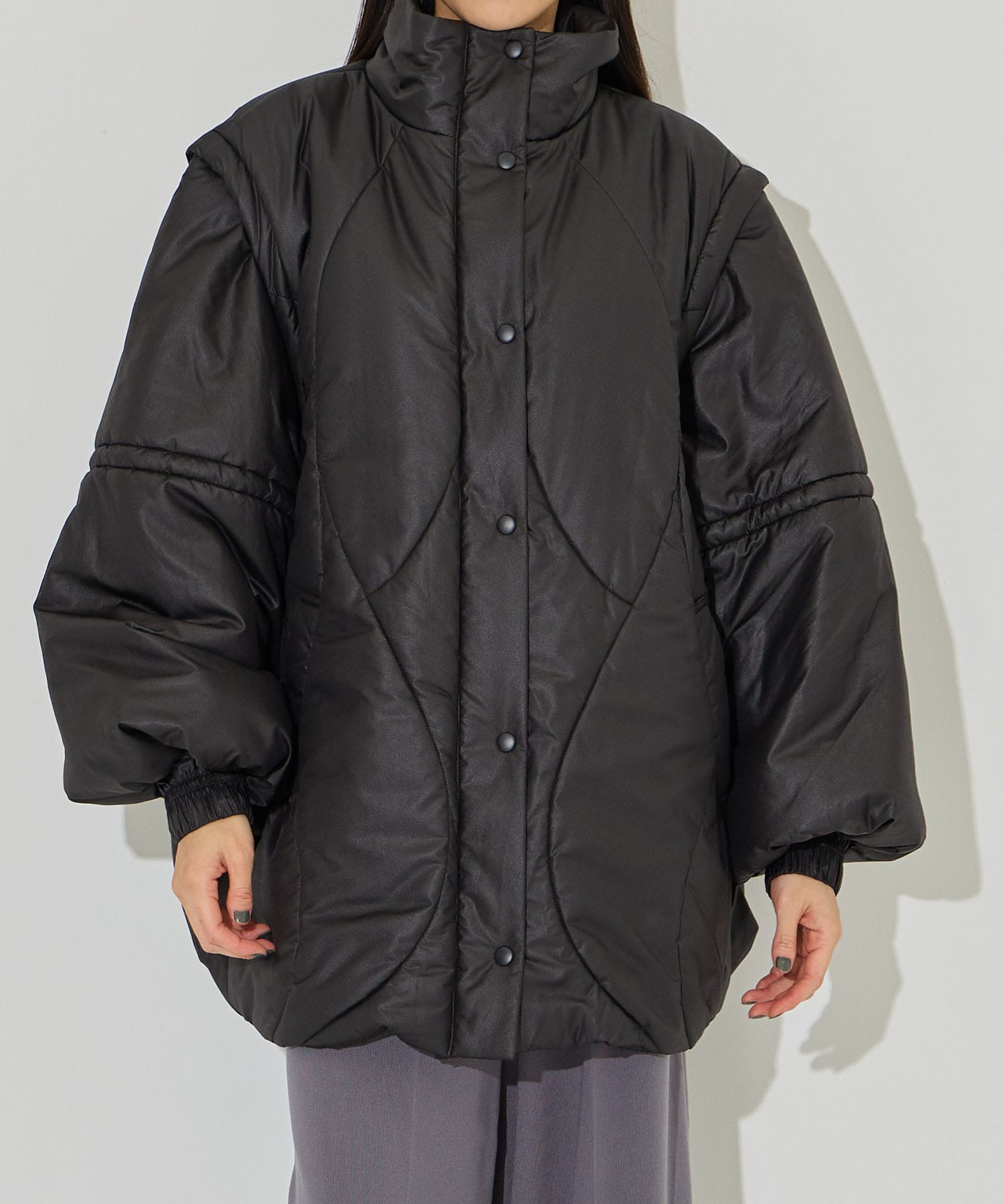 2WAY WAVE STITCH PADDED JACKET