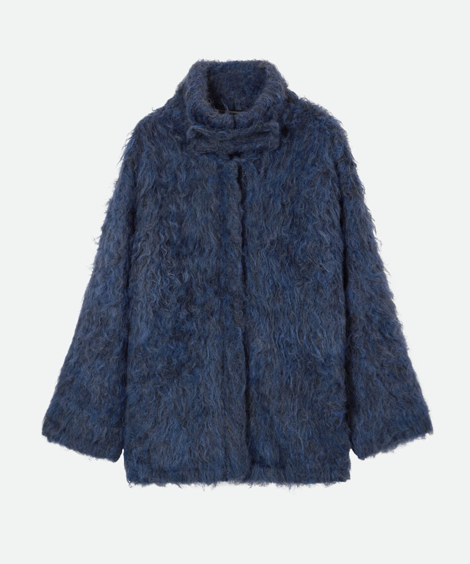 BIG COLLAR KNIT FUR JACKET