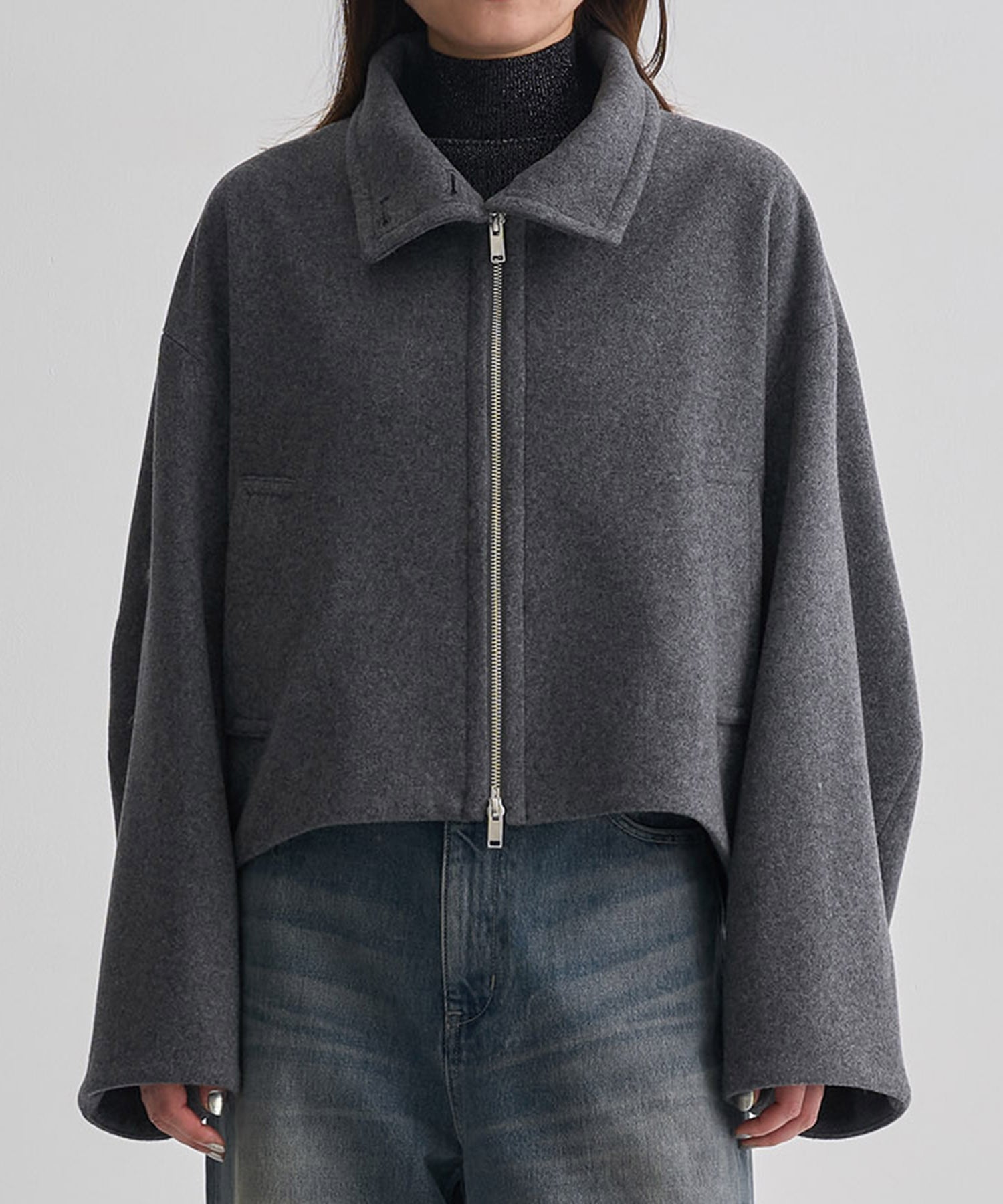 Stand Collar Wool Blouson