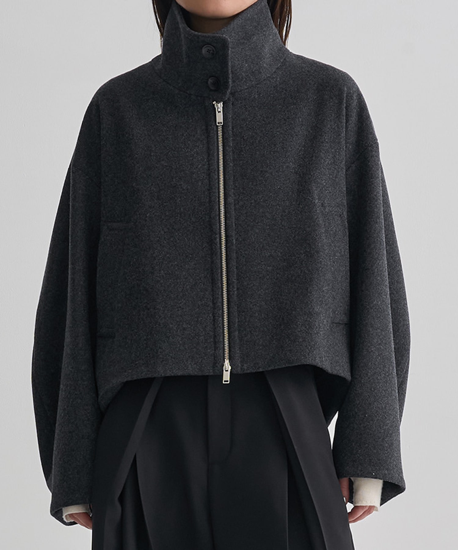 Stand Collar Wool Blouson