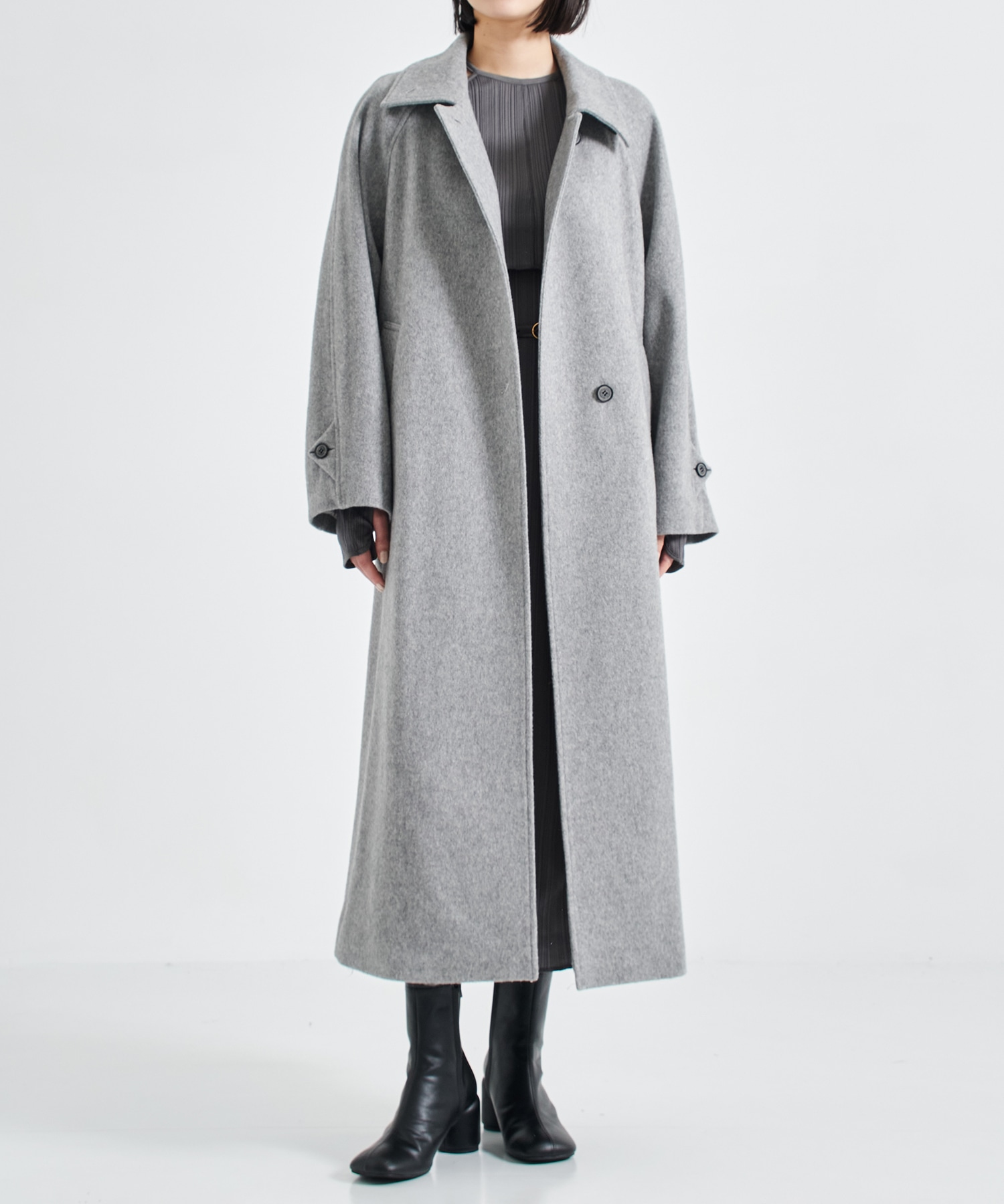 Stand Collar Wool Coat