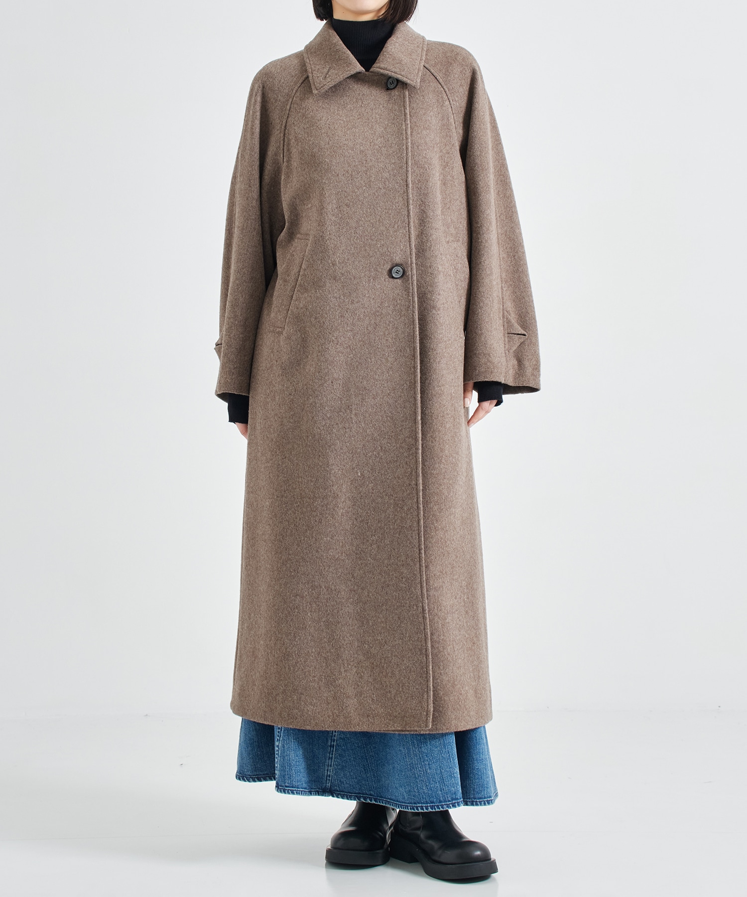 Stand Collar Wool Coat