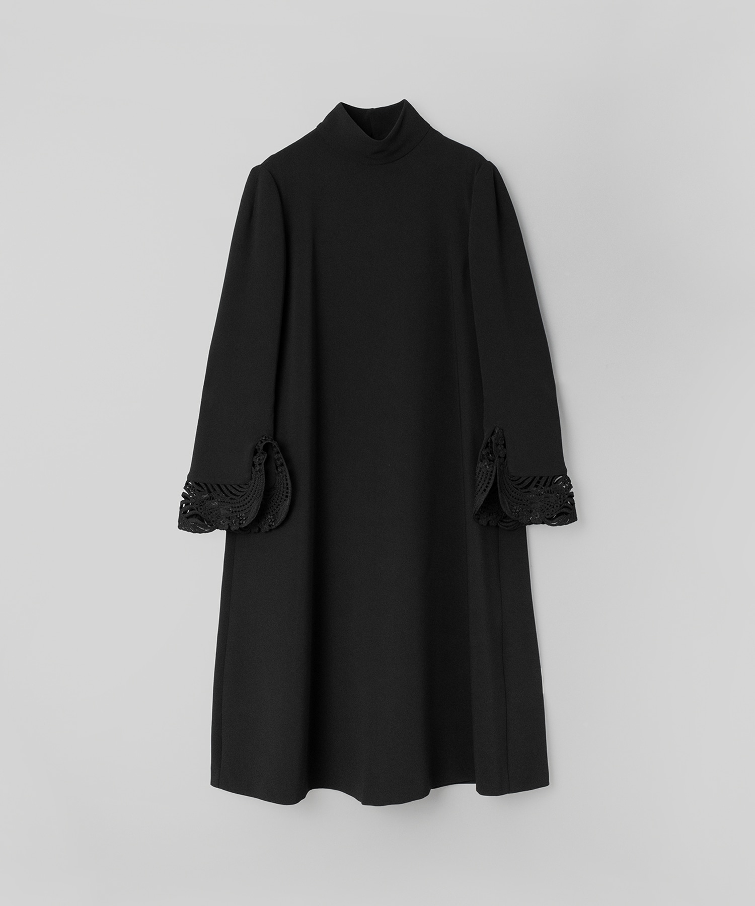 Embroidered Cuffs A-Line Dress