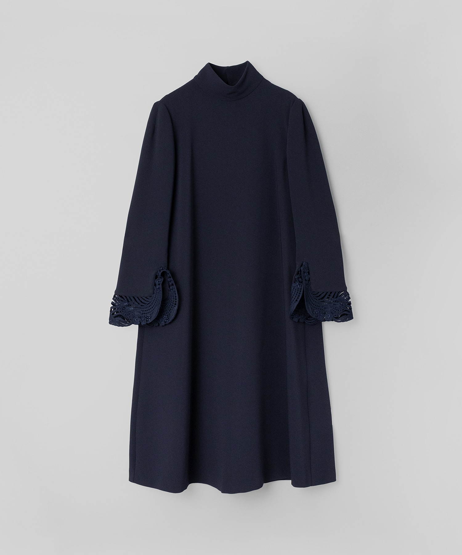 Embroidered Cuffs A-Line Dress