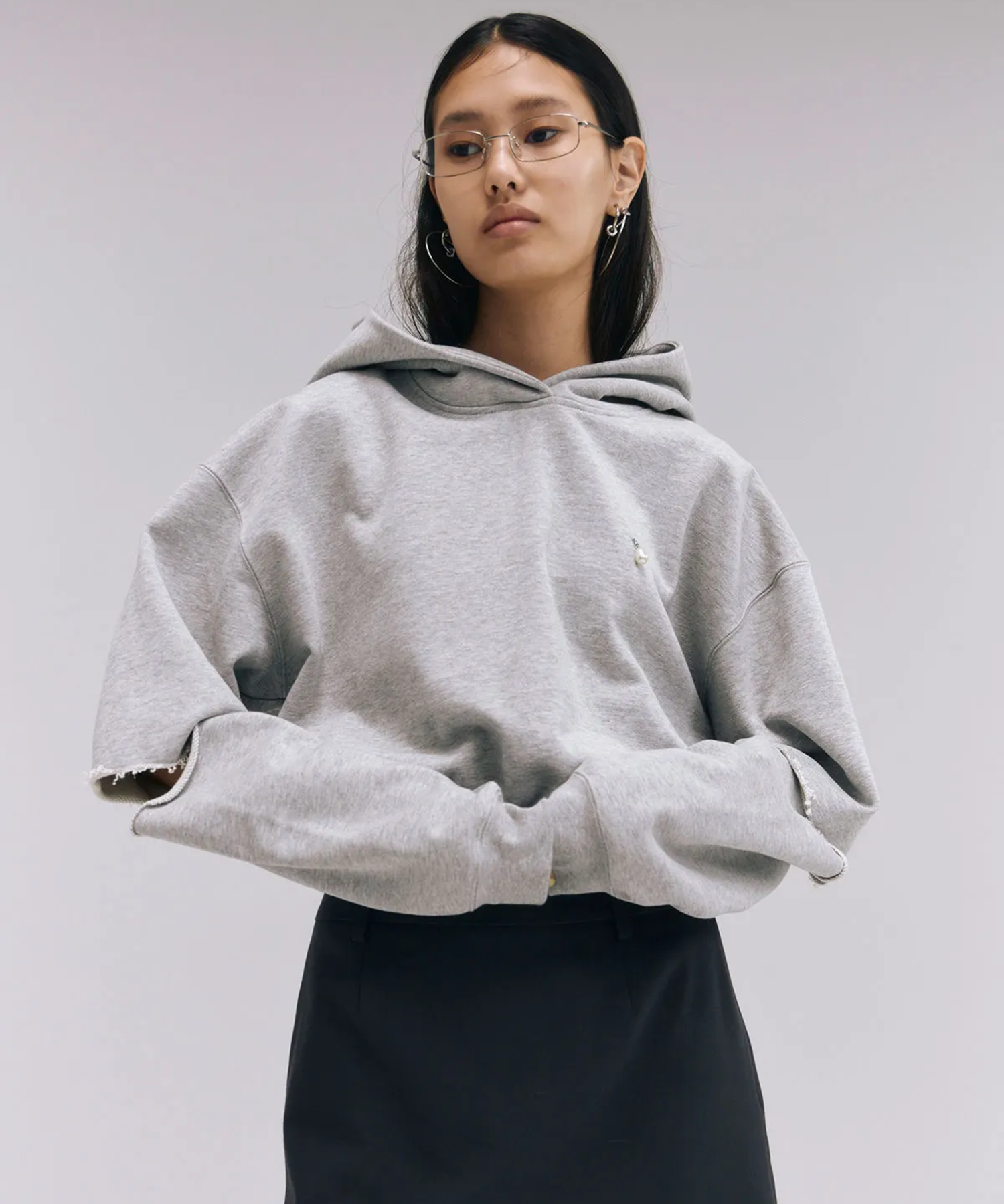 SLIT SHORT HOODIE