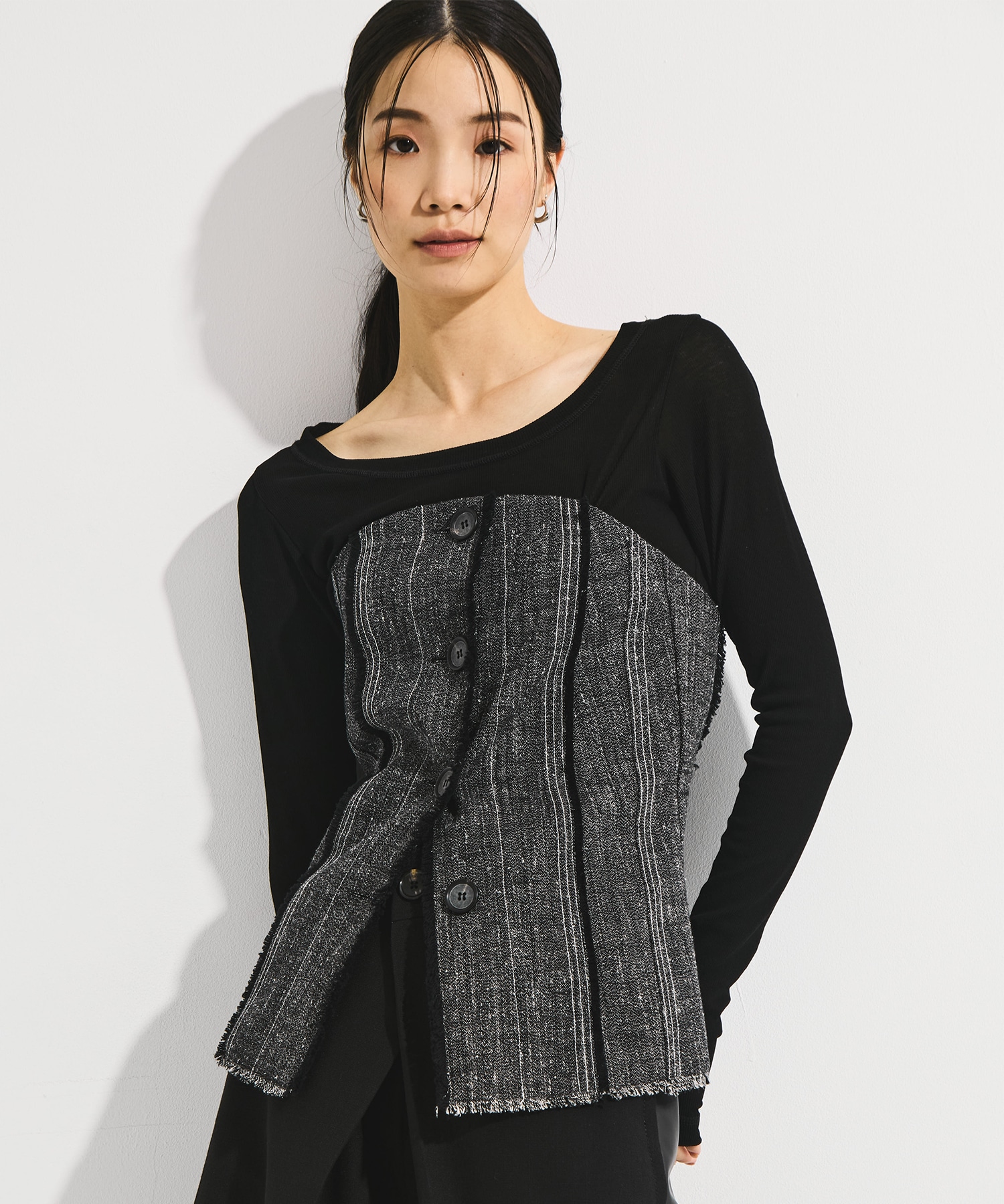 Silk Linen Bustier Combi Top
