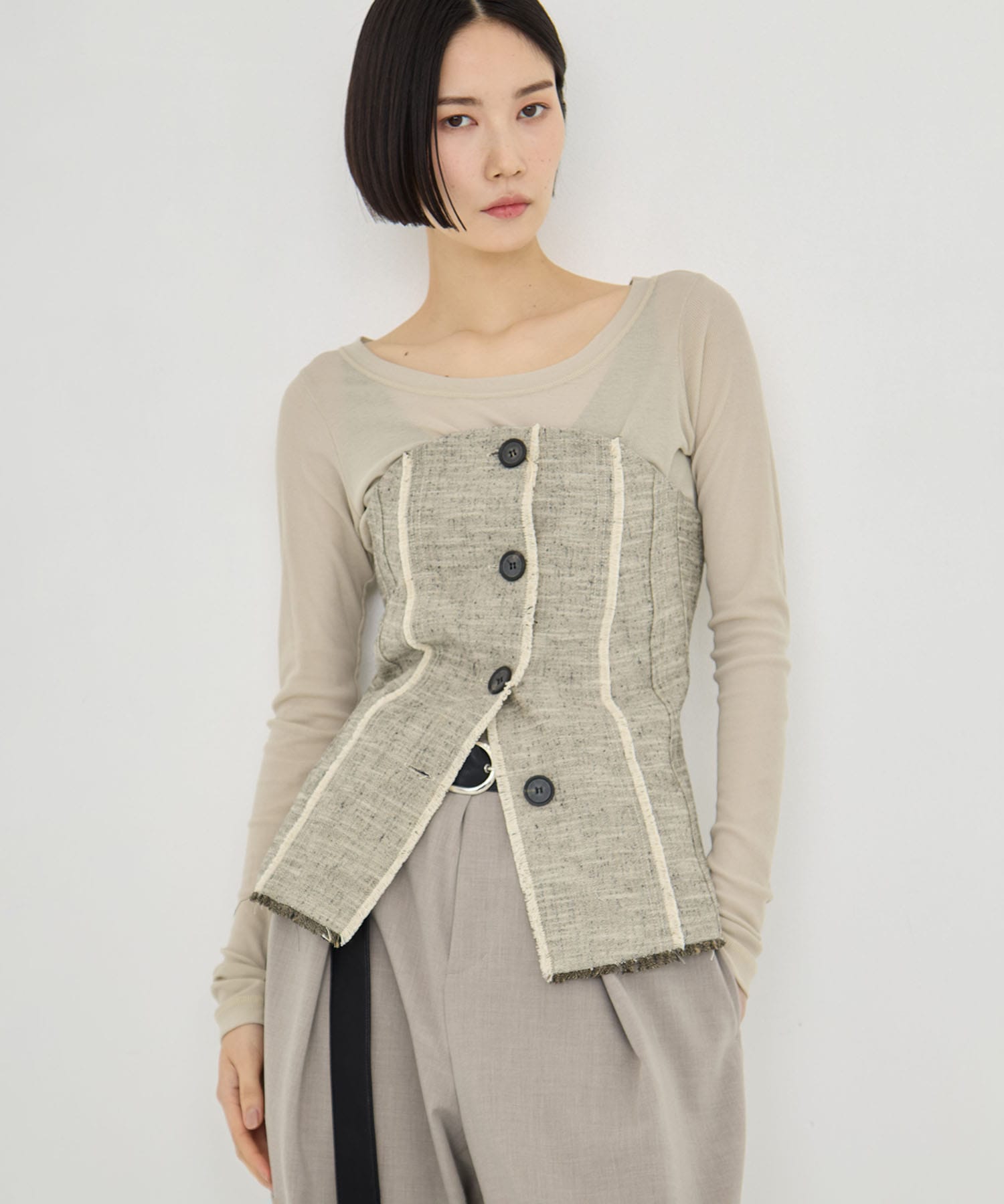 Silk Nep Bustier Combi Top