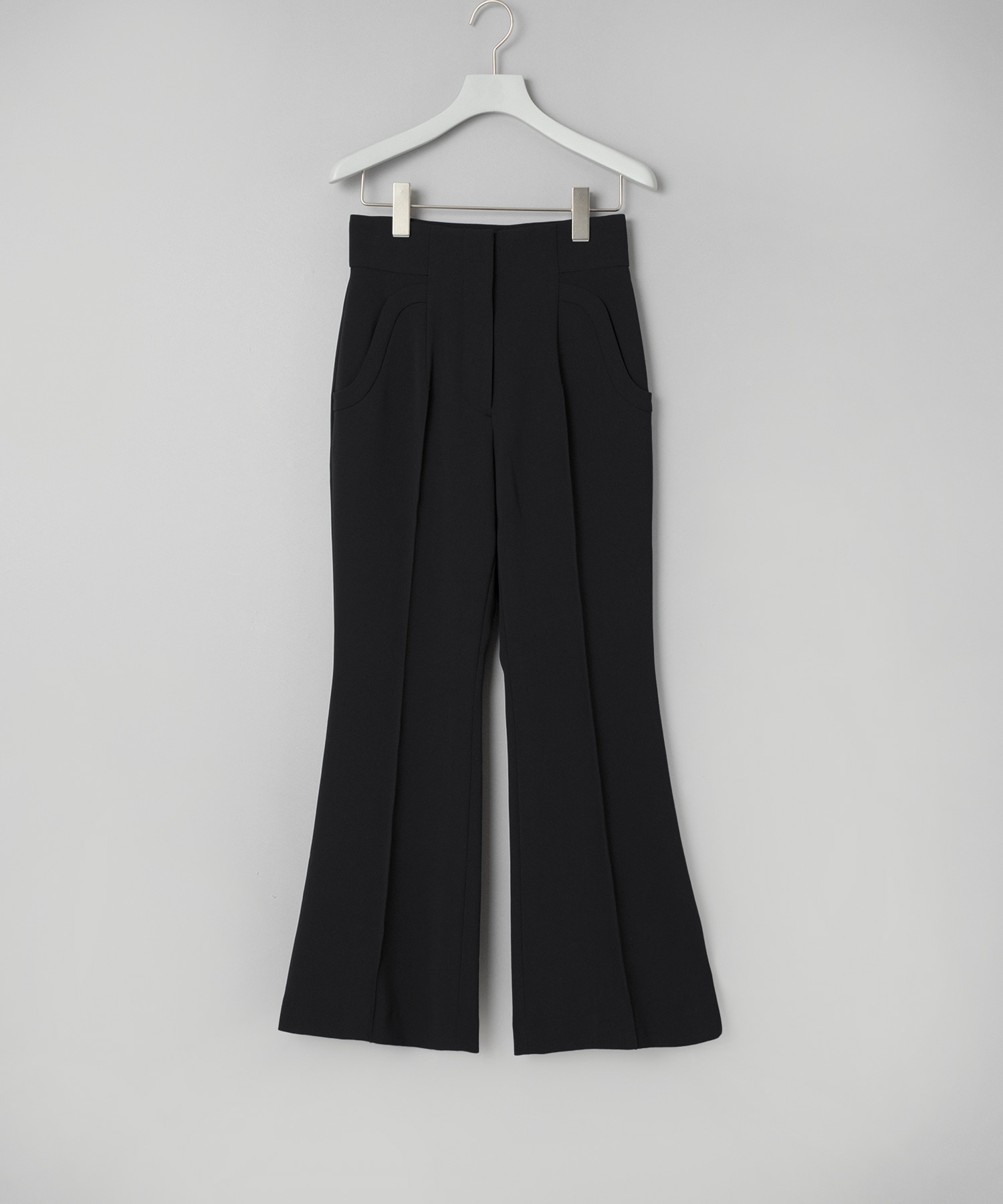 Acetate Polyester Collarless Cropped Suit Trousers
