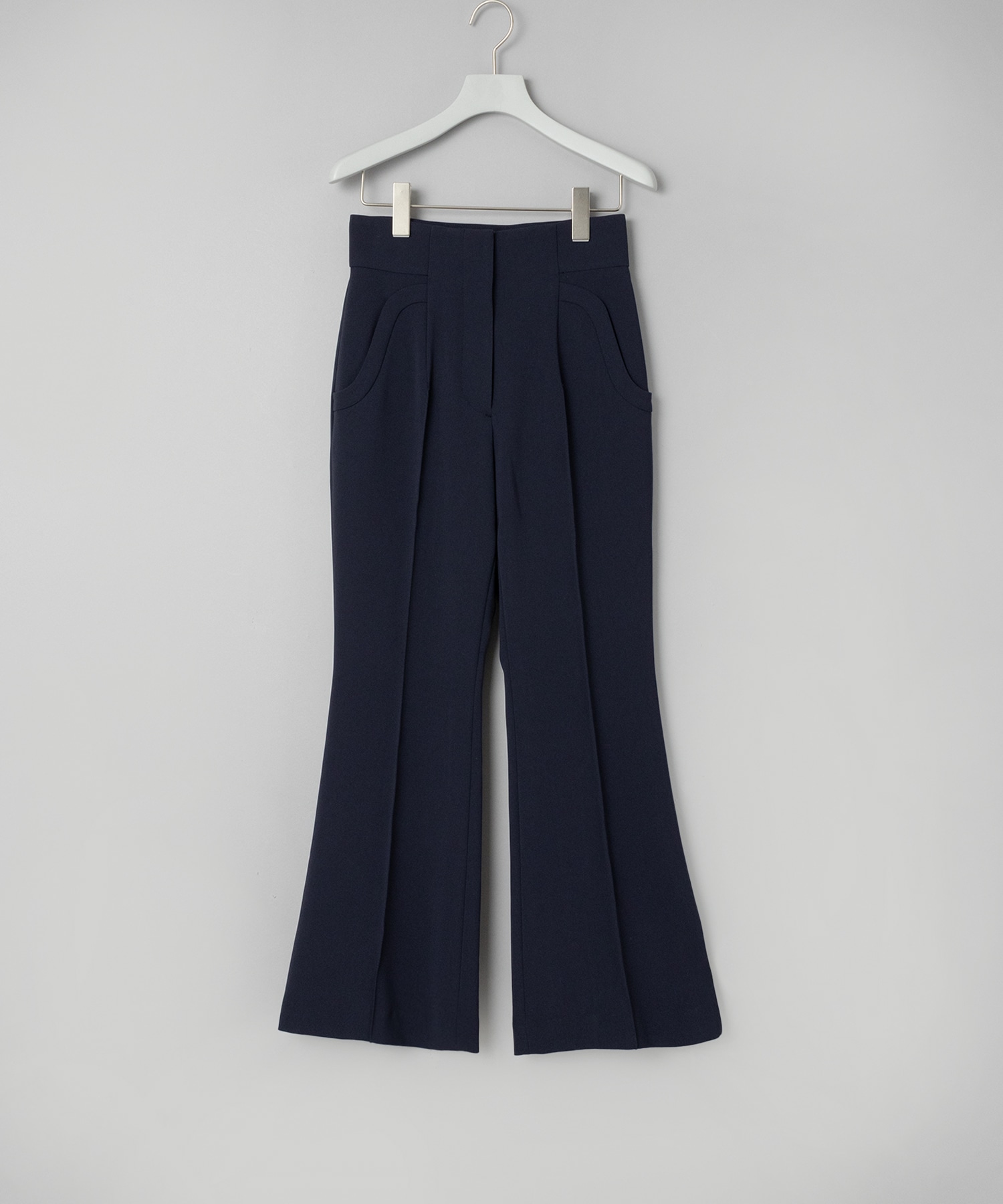 Acetate Polyester Collarless Cropped Suit Trousers