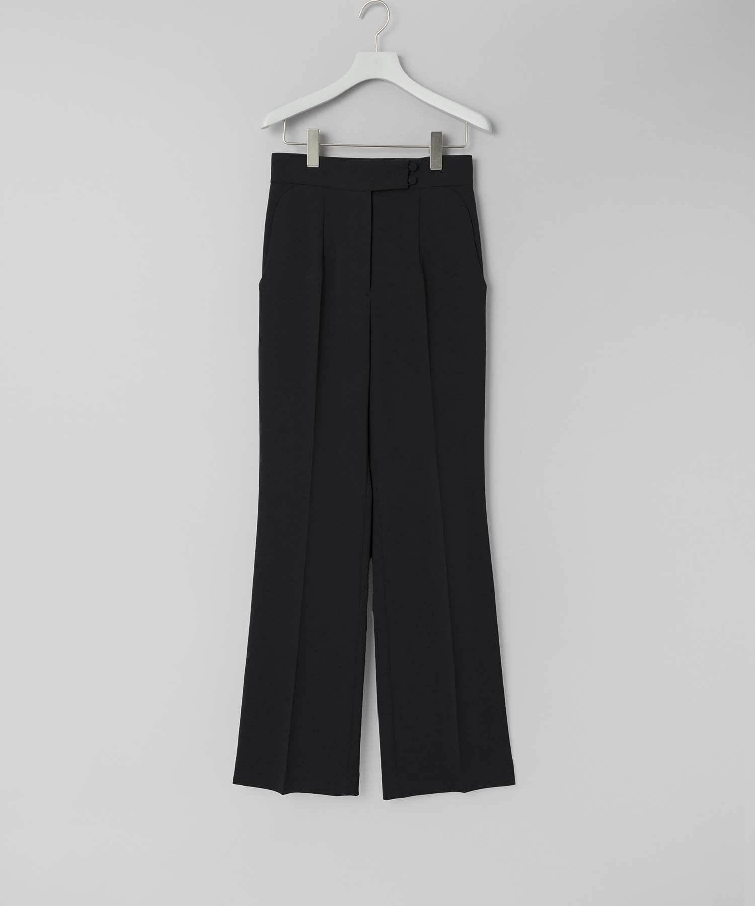 Acetate Polyester High Waisted Center Creased Suit Trousers