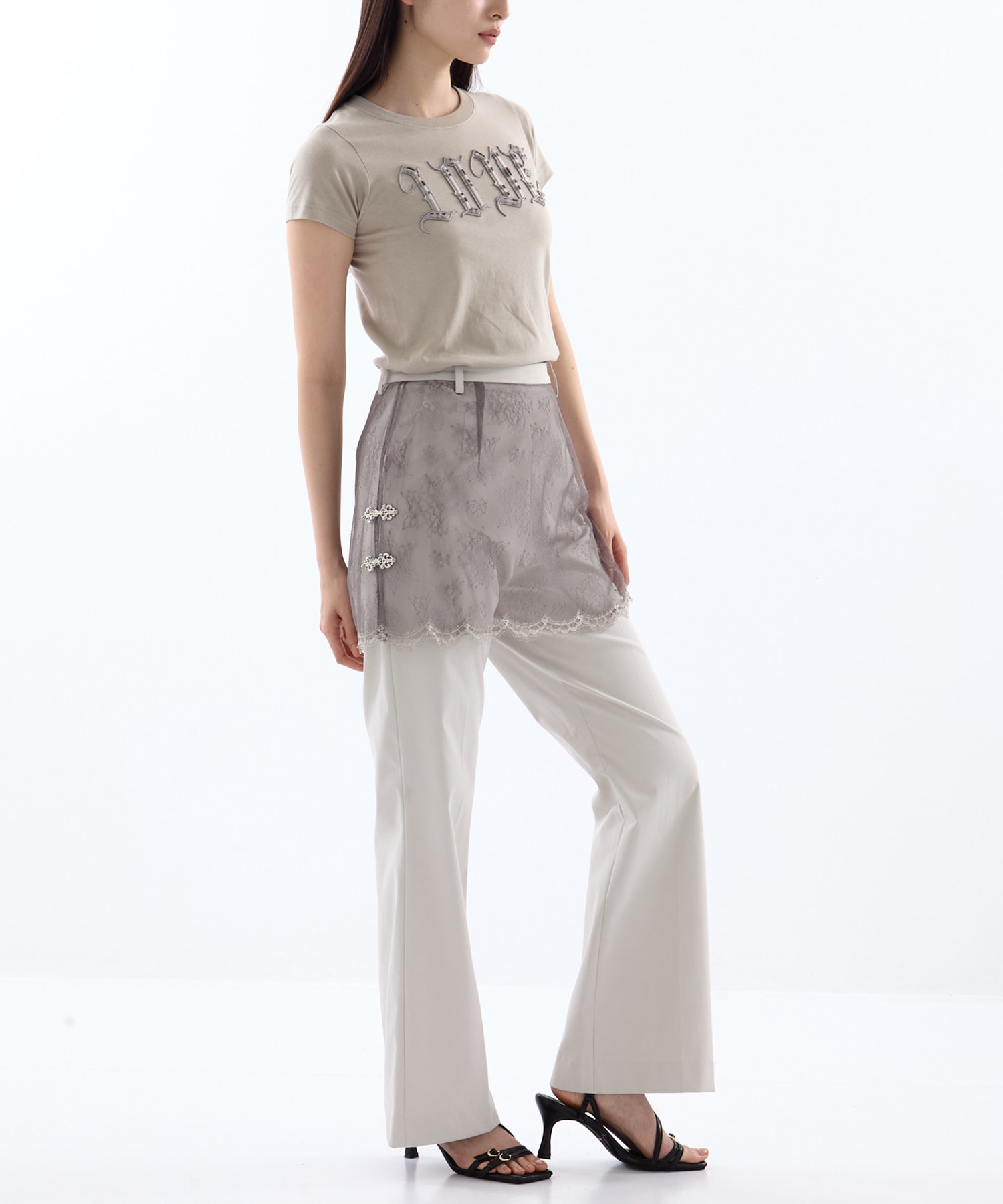 flower tulle skirt pants