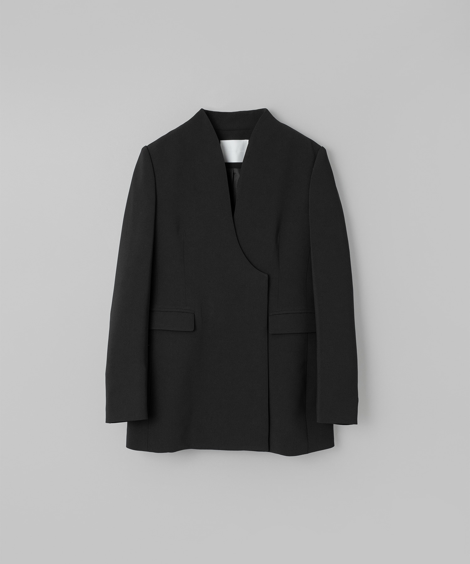 Acetate Polyester Collarless Double Breasted Suit Jacket