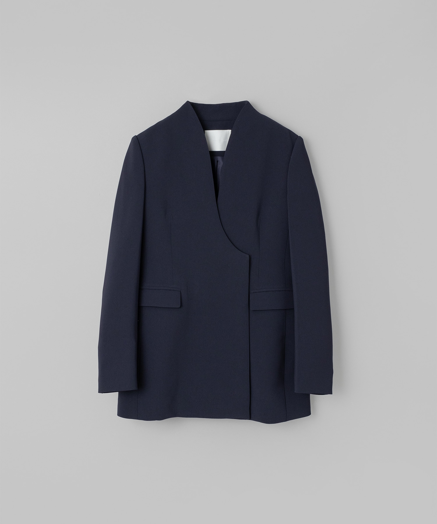 Acetate Polyester Collarless Double Breasted Suit Jacket