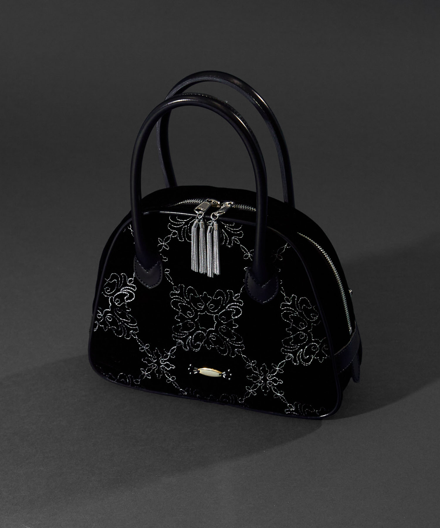 palace tiles velvet hand bag