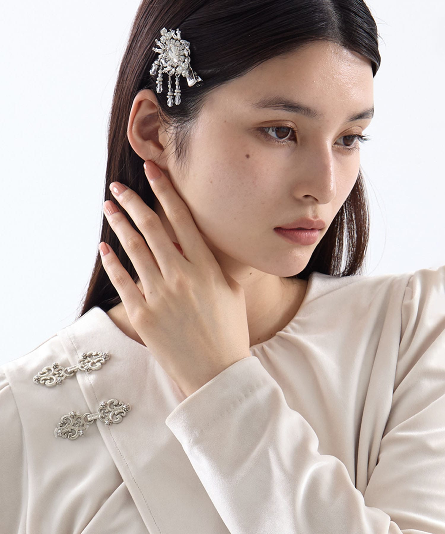 crystal hair clip right