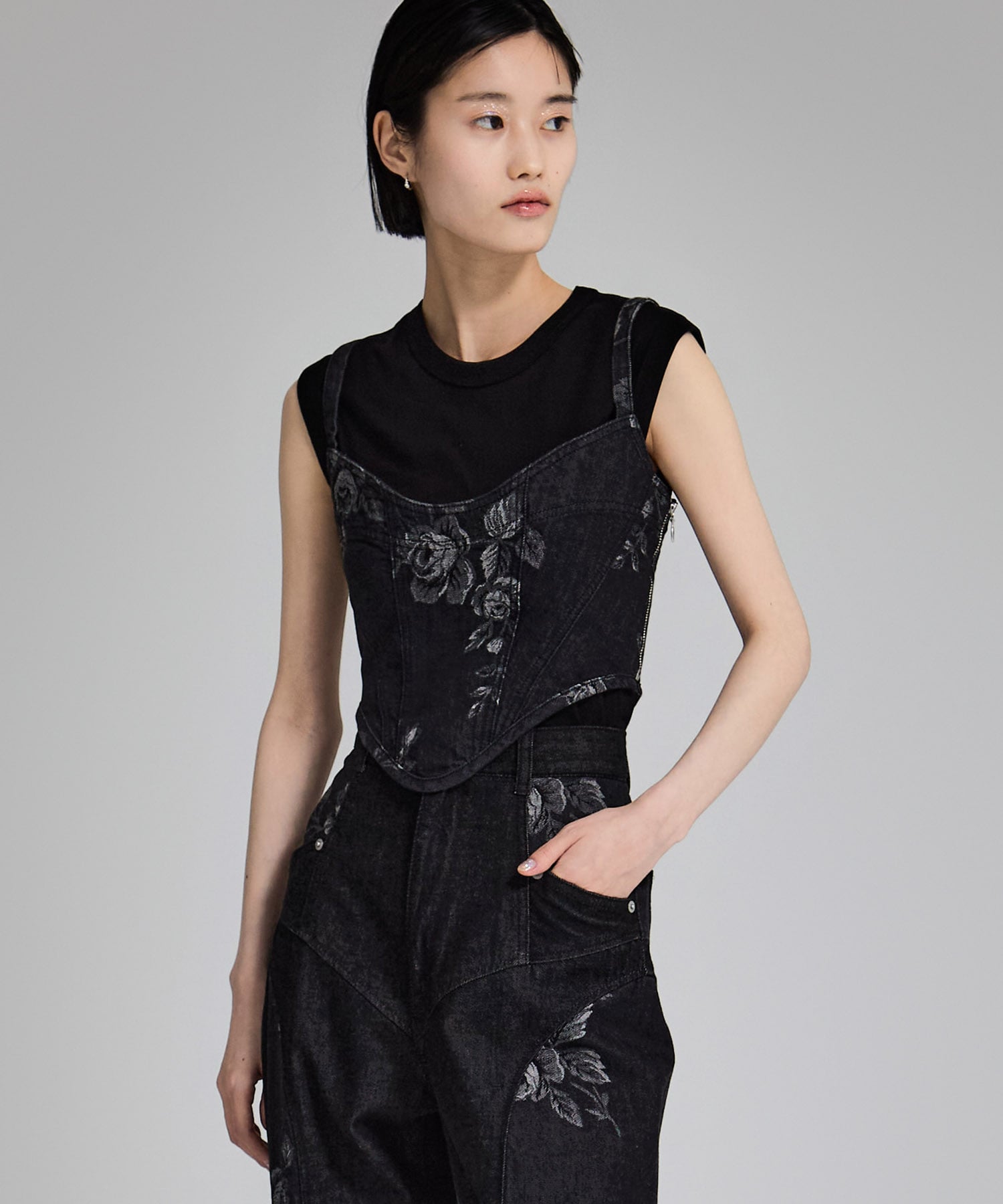 別注 ROSE DENIM BUSTIER
