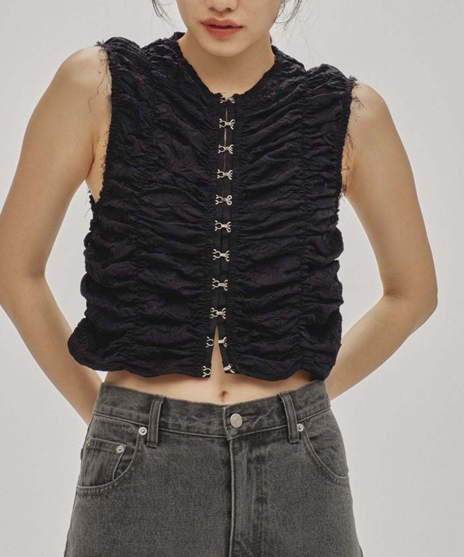 Piping Shirring Blouse