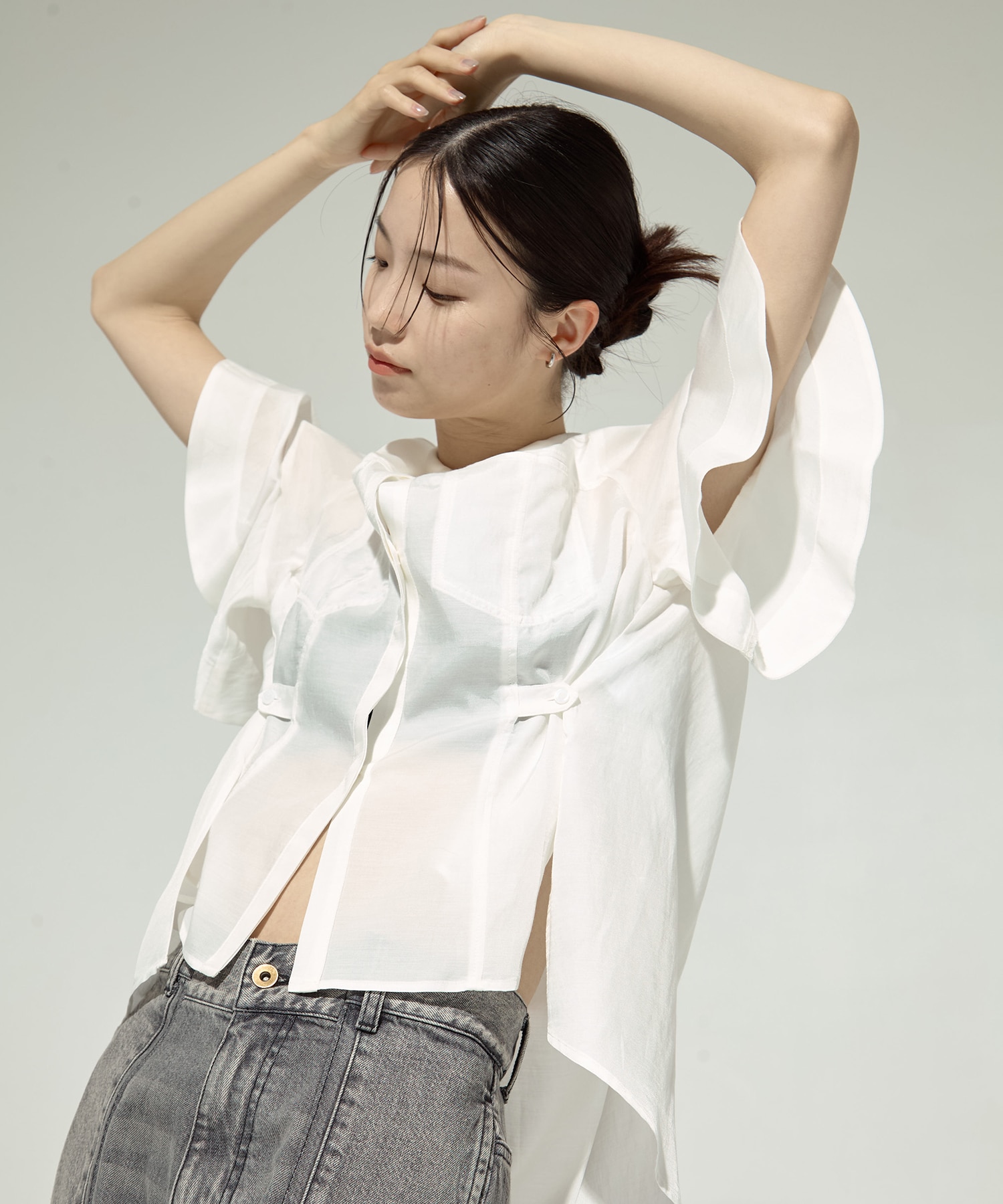 Hem Flare 2way Blouse