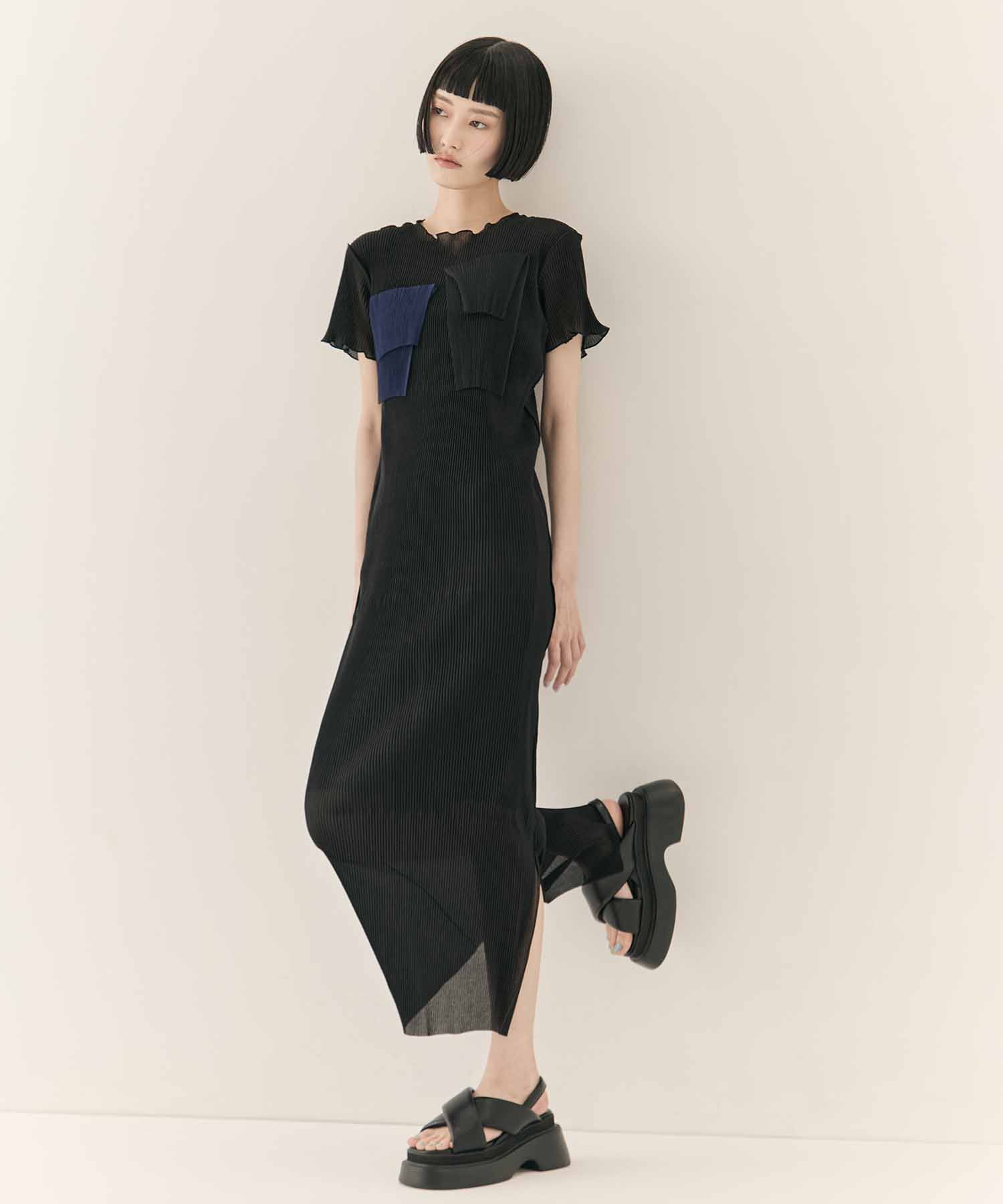 別注SHEER LAYERED SHORT SLEEVE DRESS