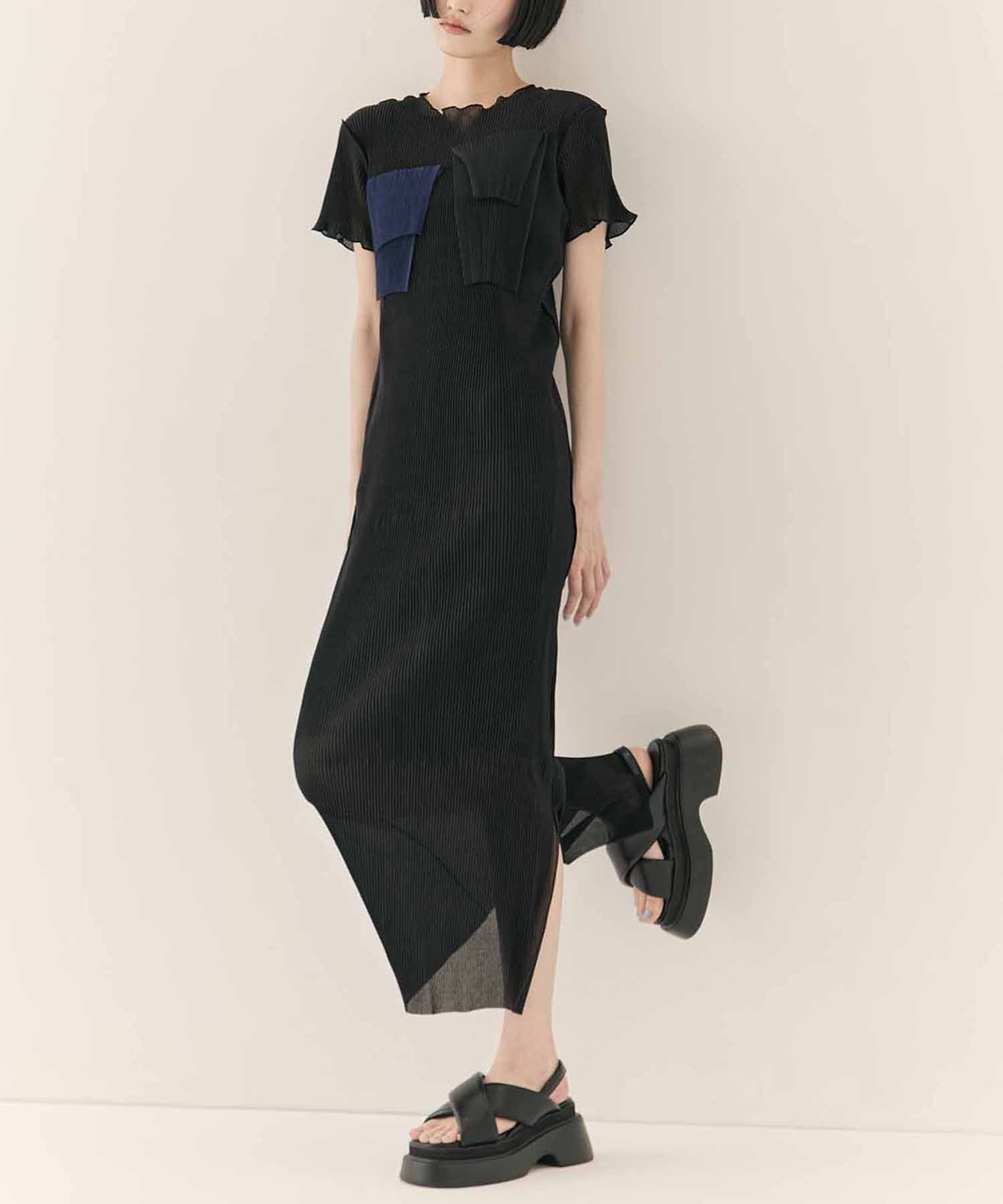別注SHEER LAYERED SHORT SLEEVE DRESS