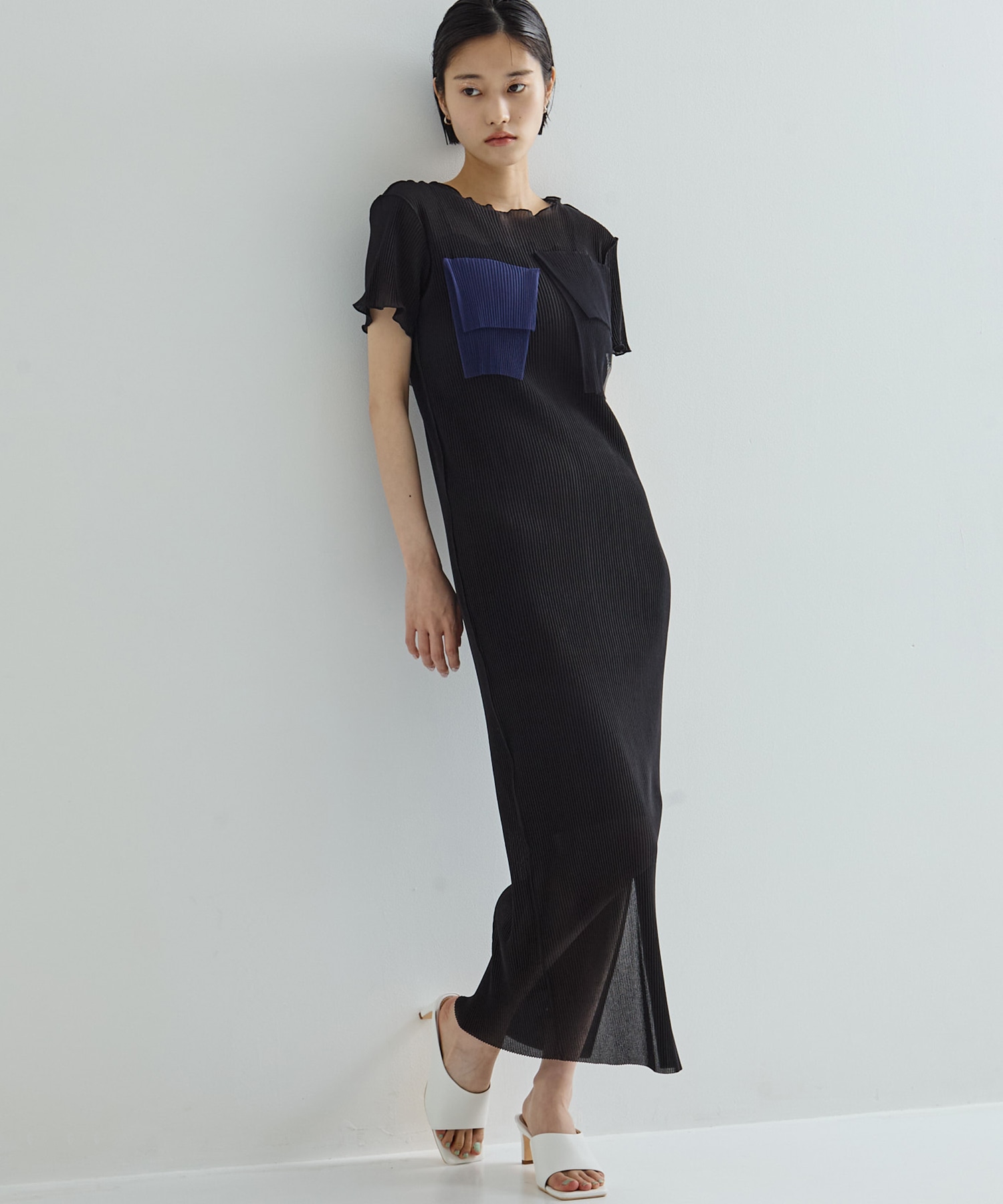 別注SHEER LAYERED SHORT SLEEVE DRESS