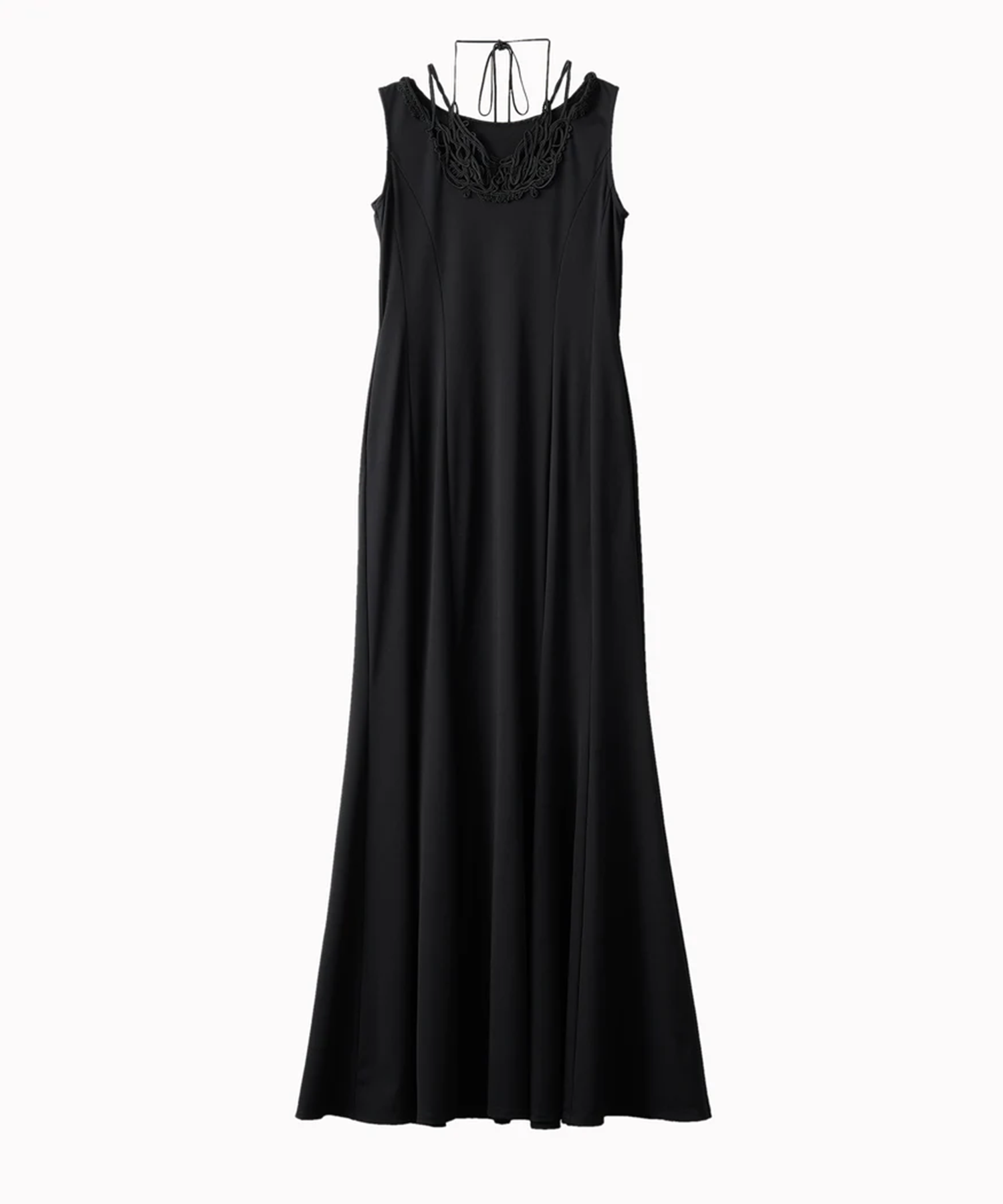 Vine embroidered jersey dress