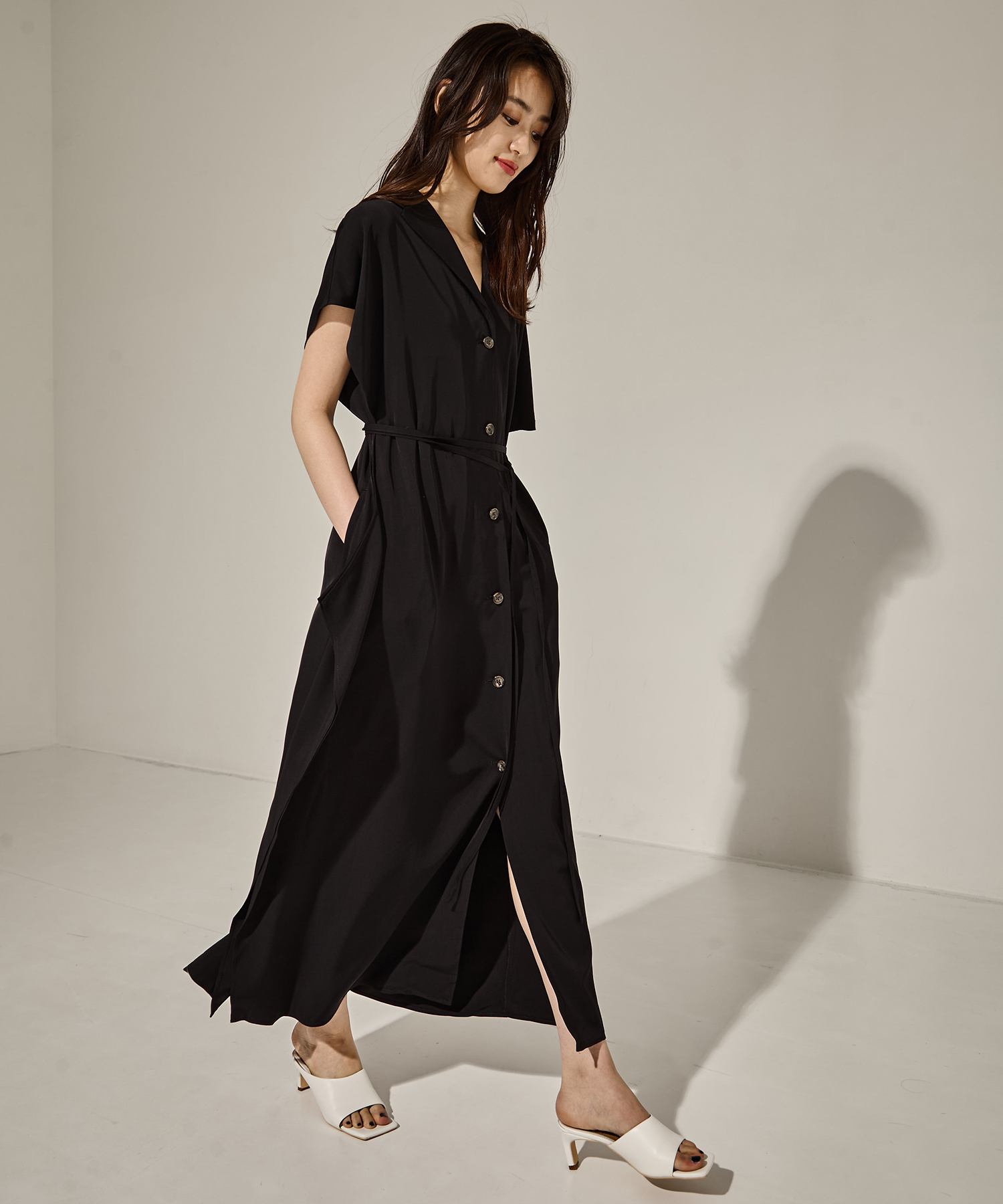 Ana asymmetry dress BK