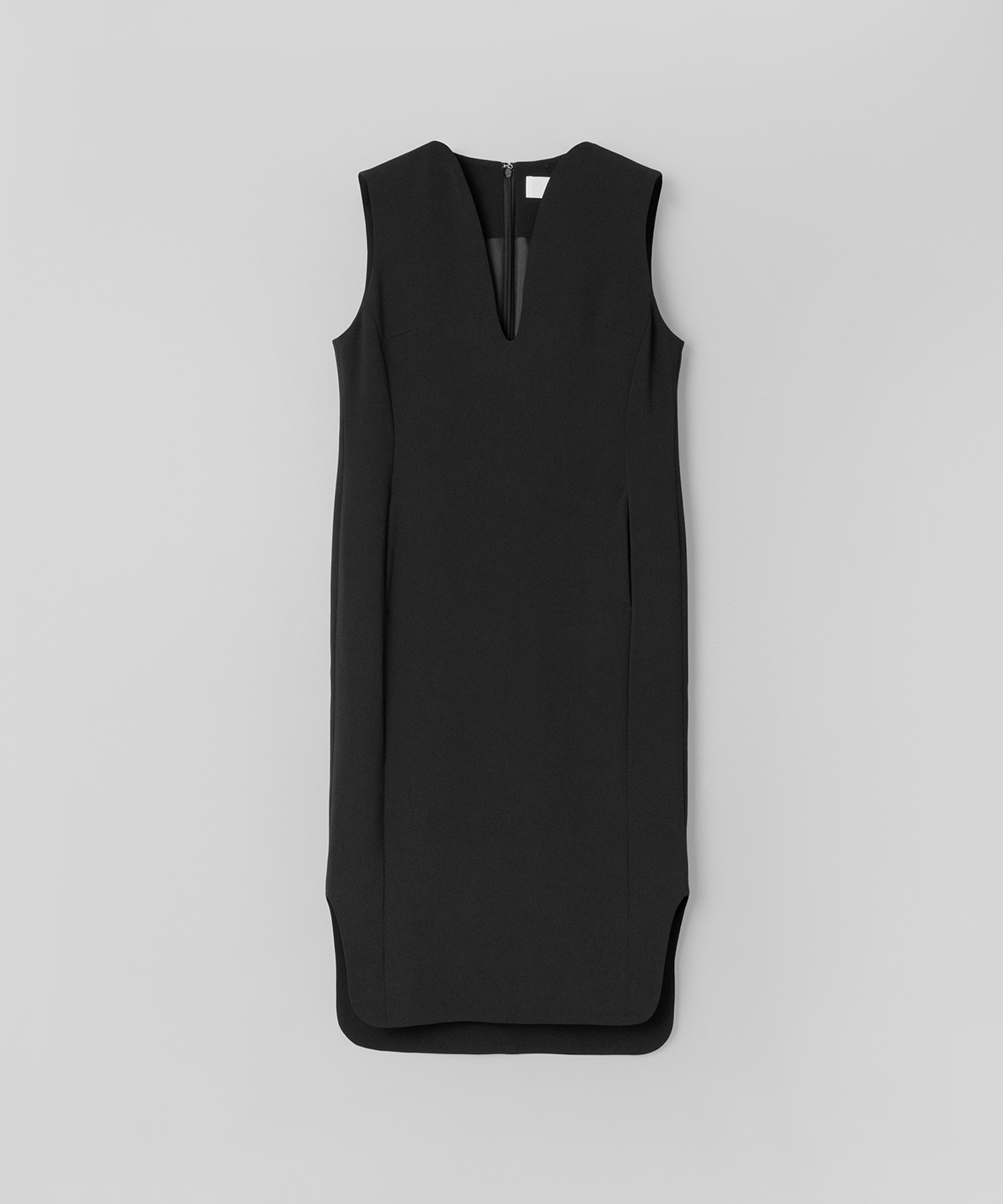 Triacetate Polyester Plunged Sleeveless Dress