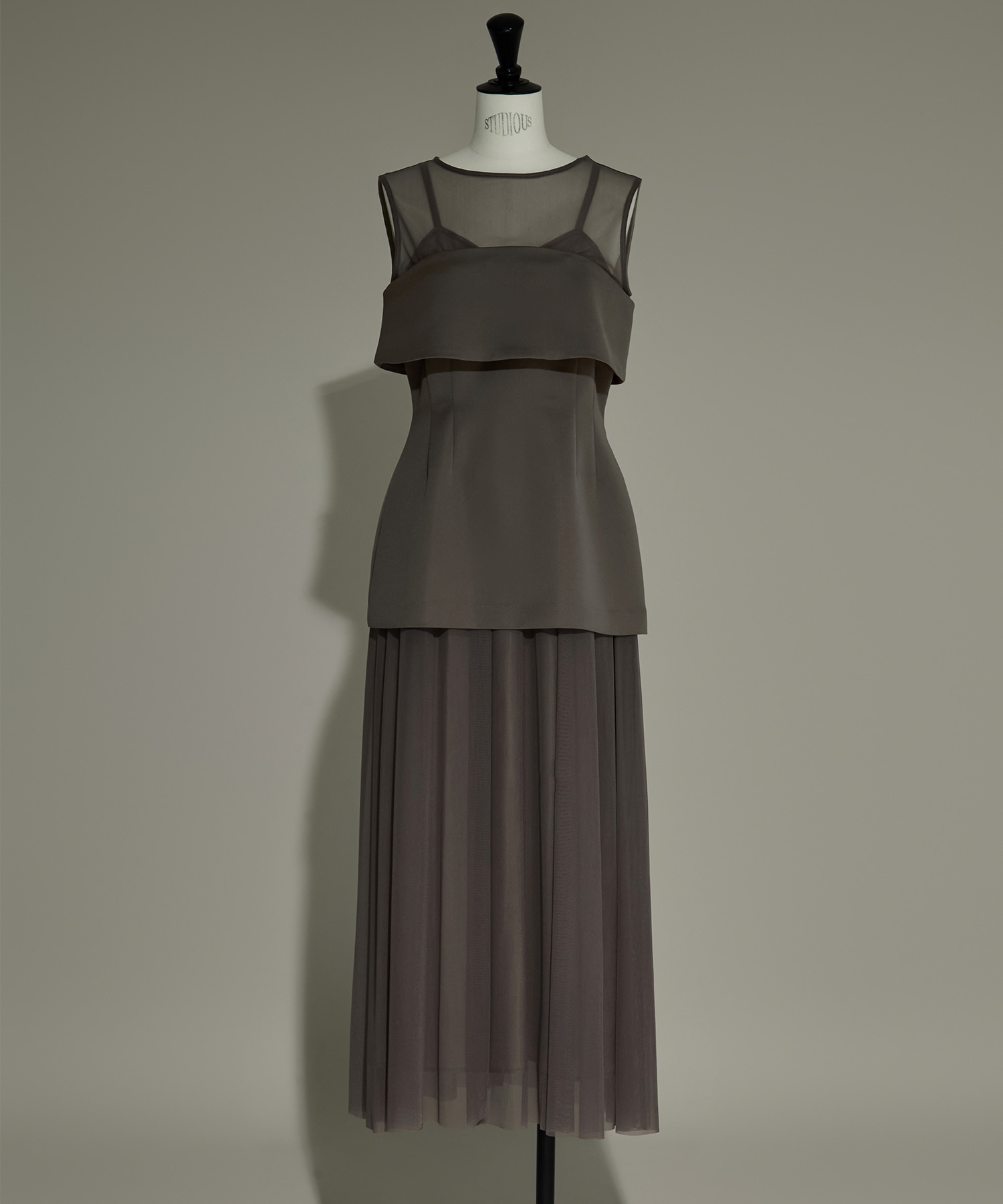 CORSET LAYERED SHEER DRESS