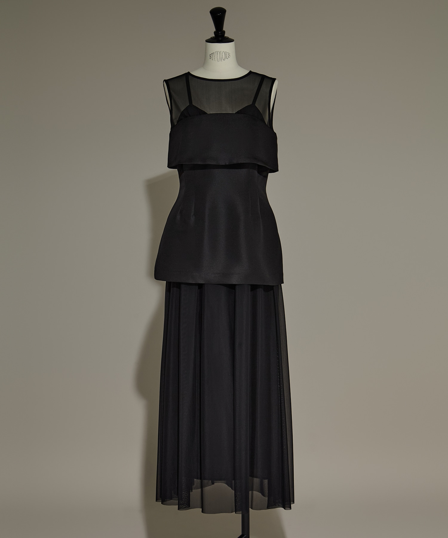CORSET LAYERED SHEER DRESS