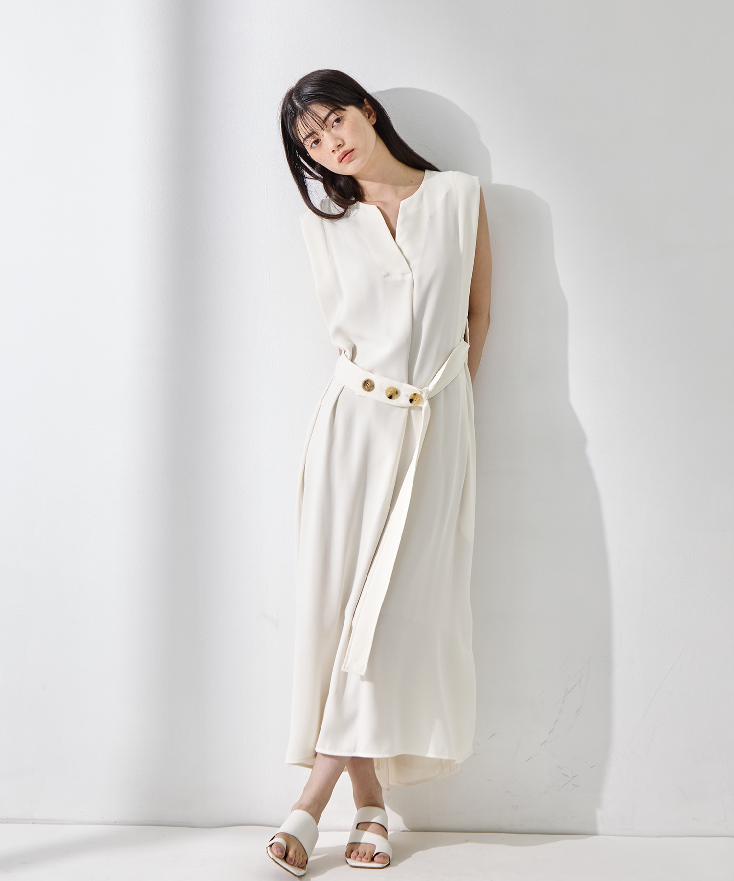 Back Satin Belted Dress