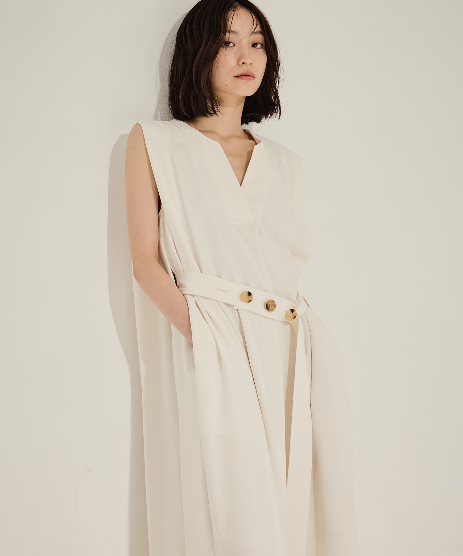 Back Satin Belted Dress