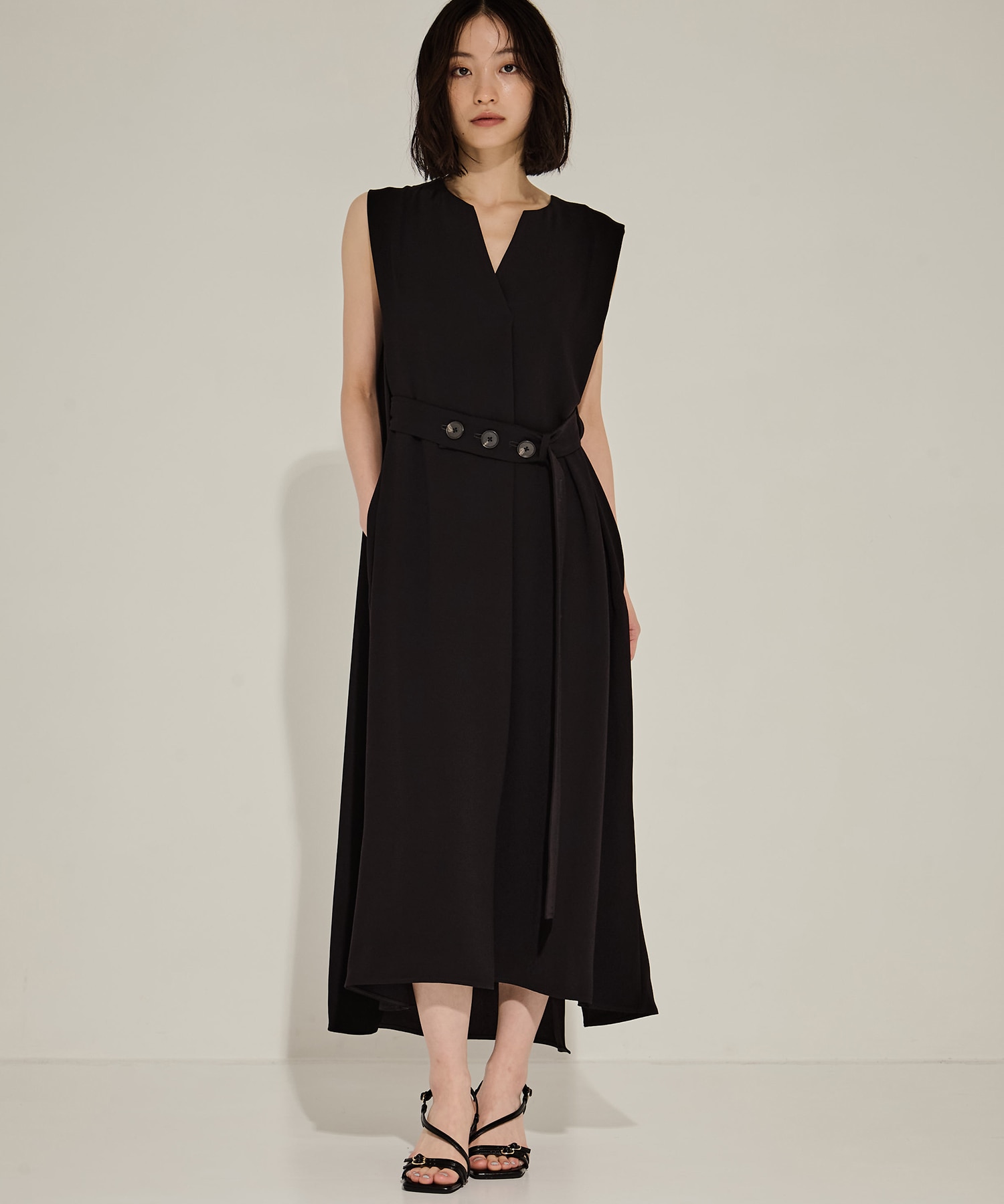 Back Satin Belted Dress