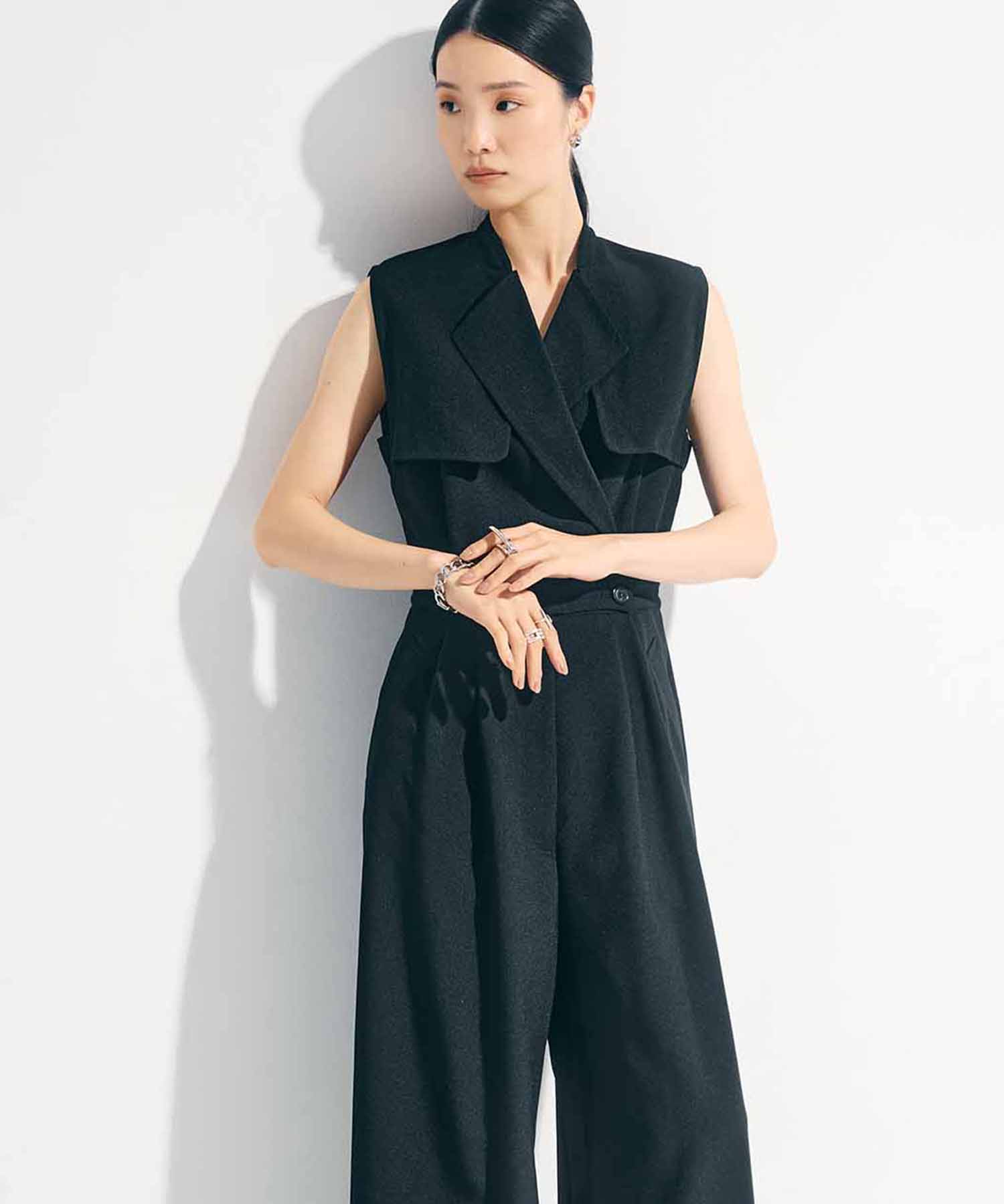 トレンチデザインオールインワン(1 BLACK): STUDIOUS: WOMENS