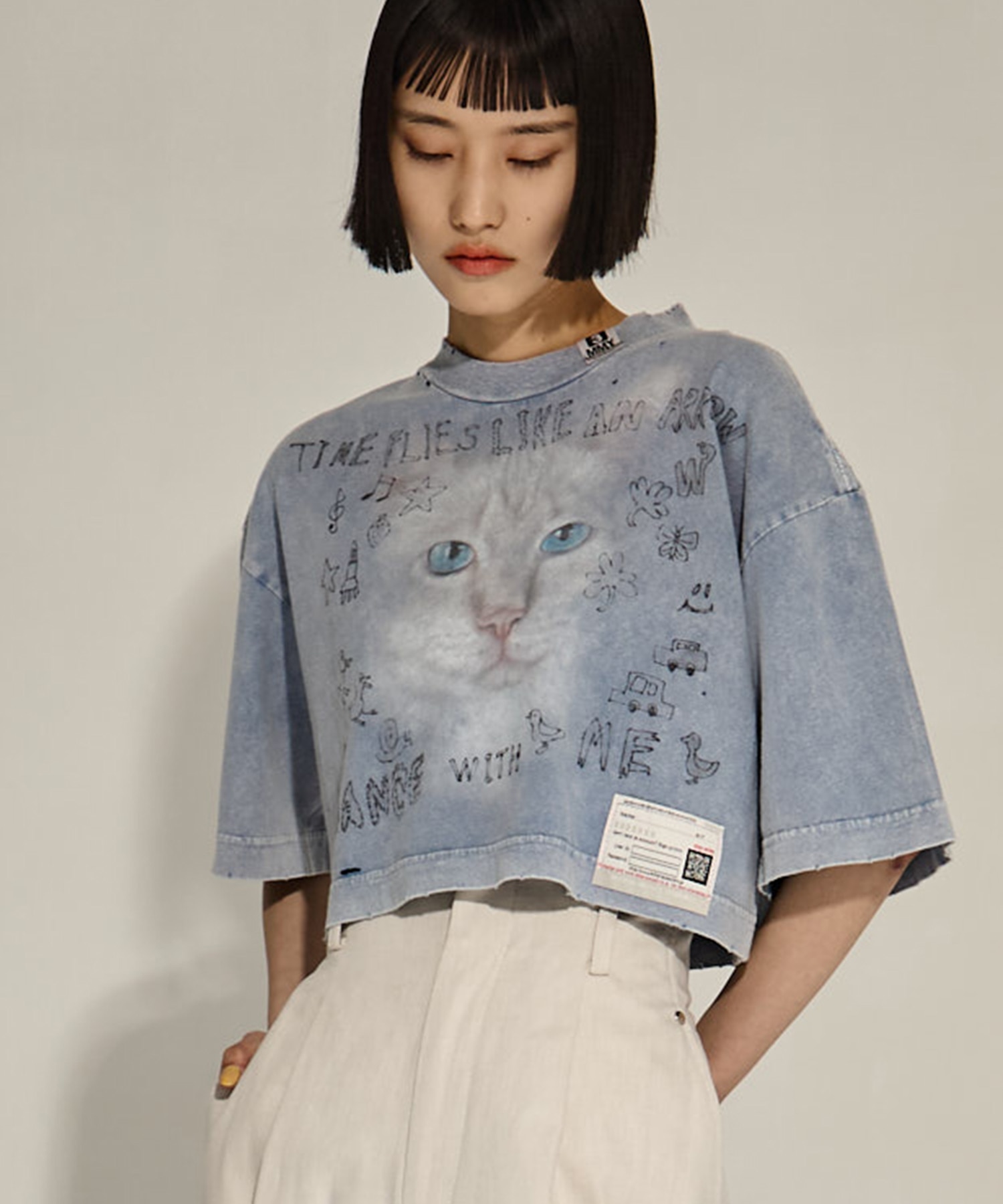 BLEACHED CROPPED TEE
