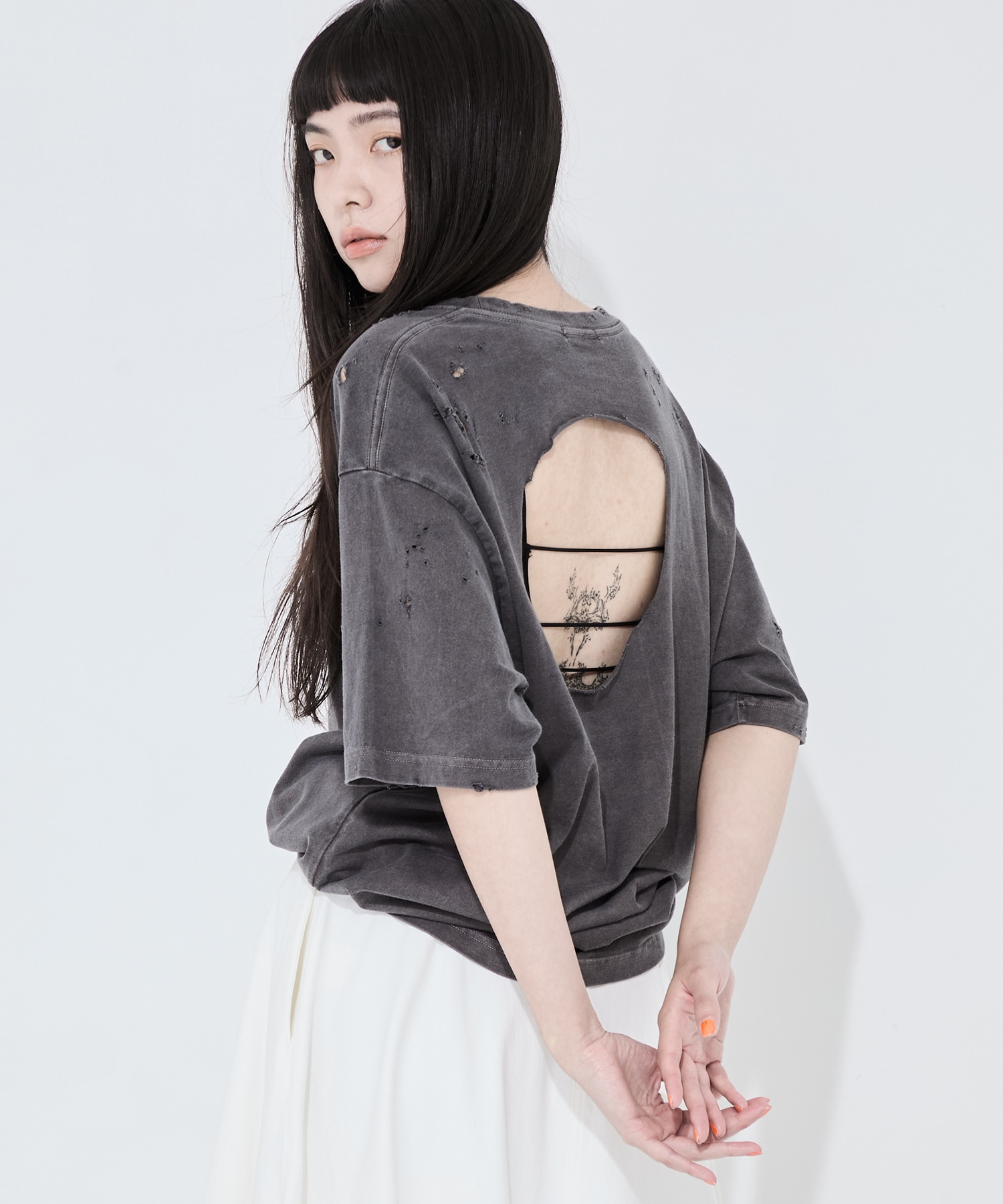 clane クラネ　studious ステュディオス　ジャケット　メッシュ 別注MESH LANTERN JACKET(1 WHITE): CLANE: WOMENS｜ STUDIOUS