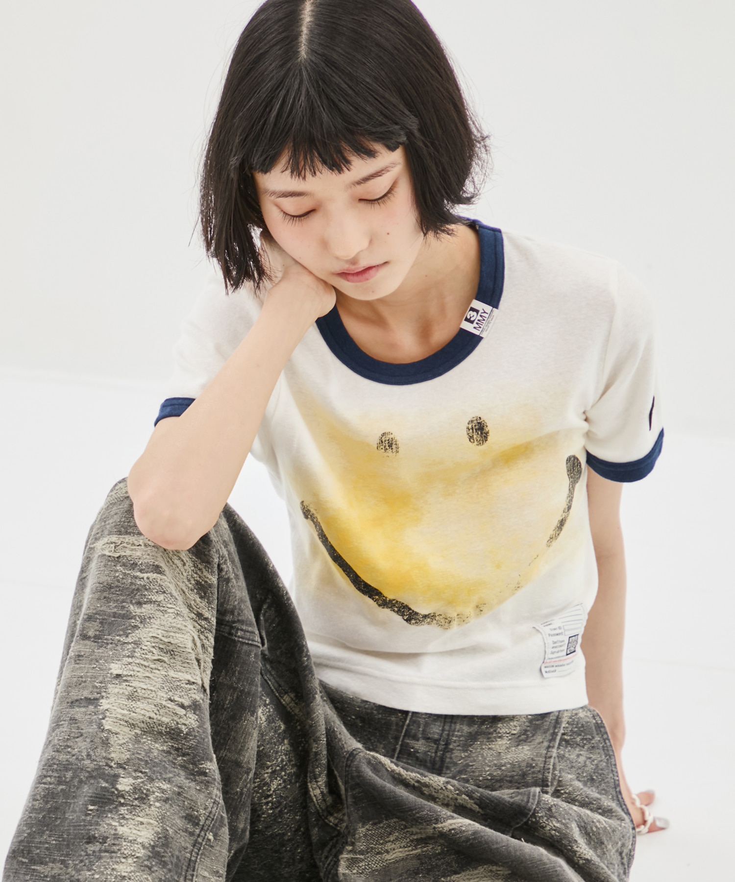 SMILY FACE PRINTED MINI TEE