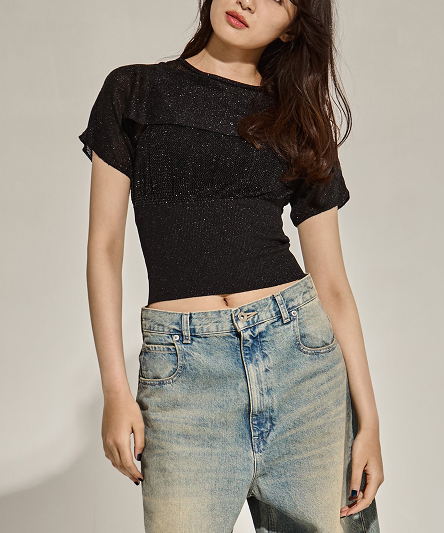 SHINY 2PIECES TOPS