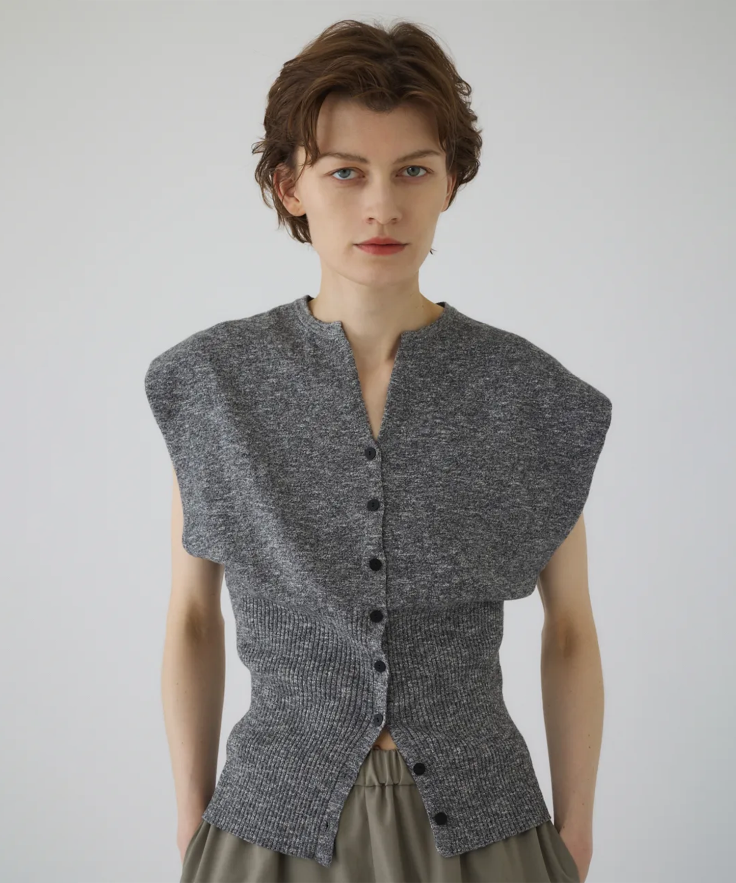 Mix yarn rib knit