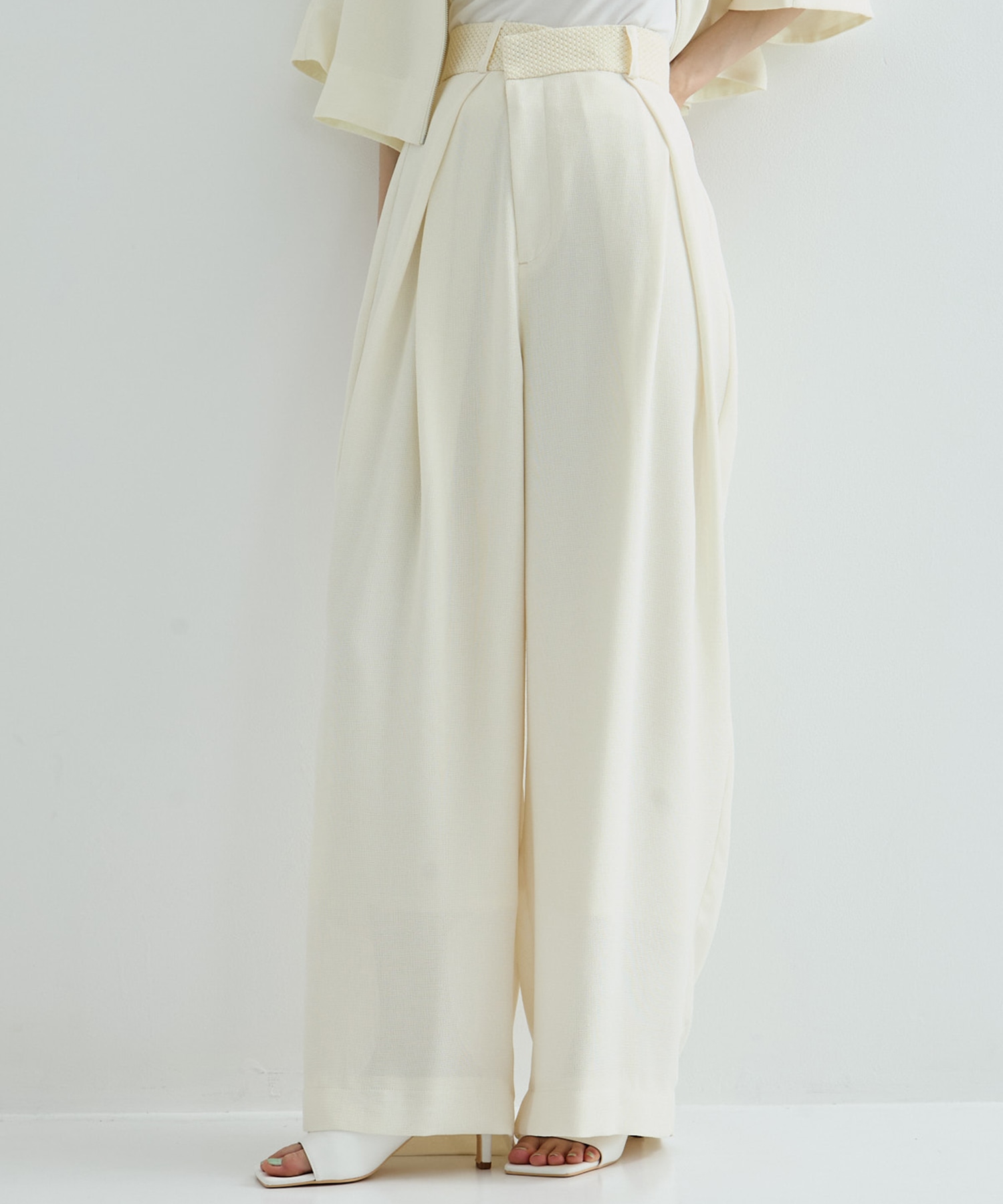 Asymmetric Front Mesh Trousers