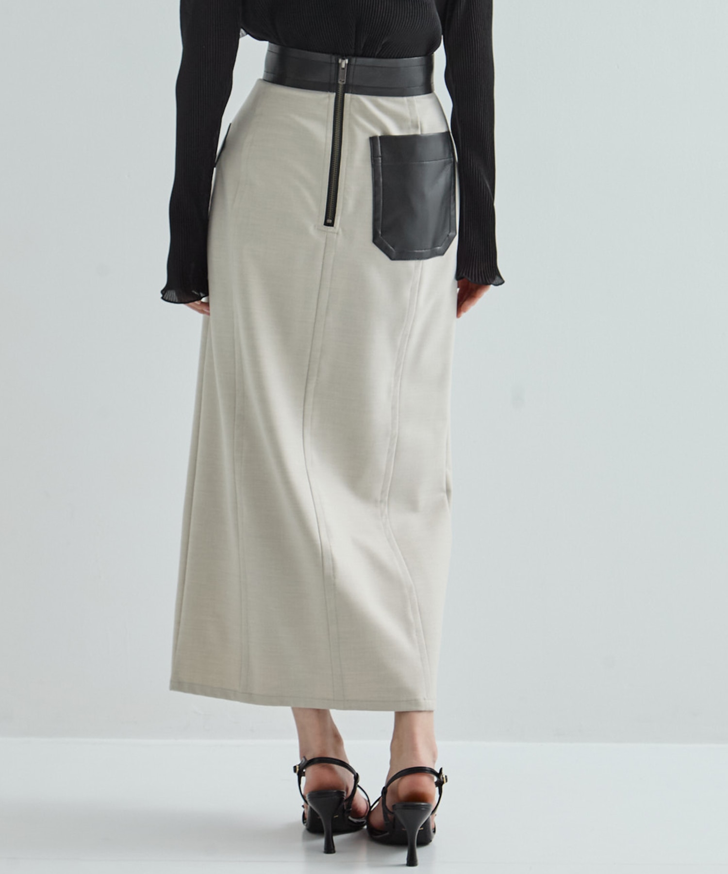 Leather Belted Straight SK