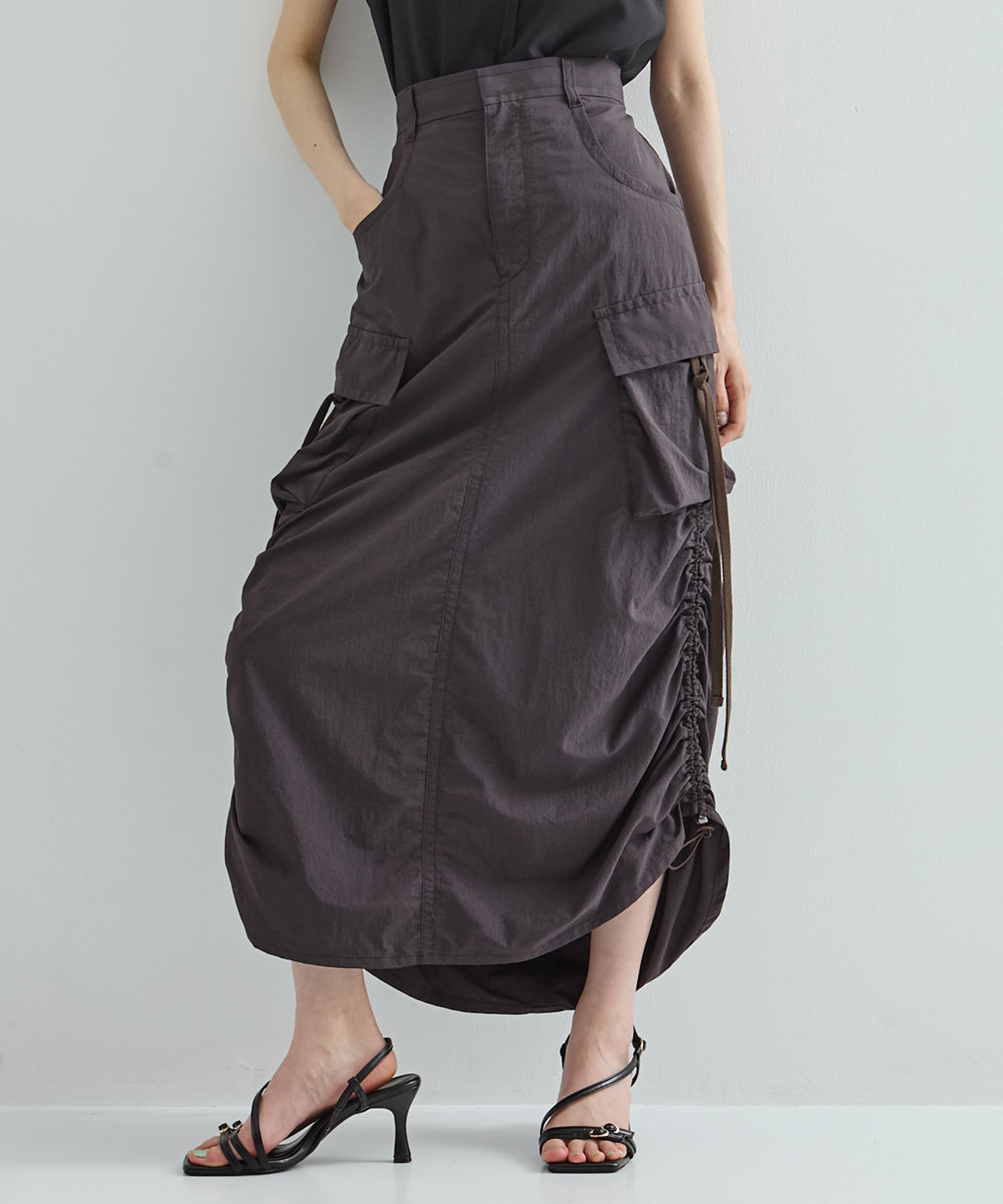 Drawstring Cargo Skirt